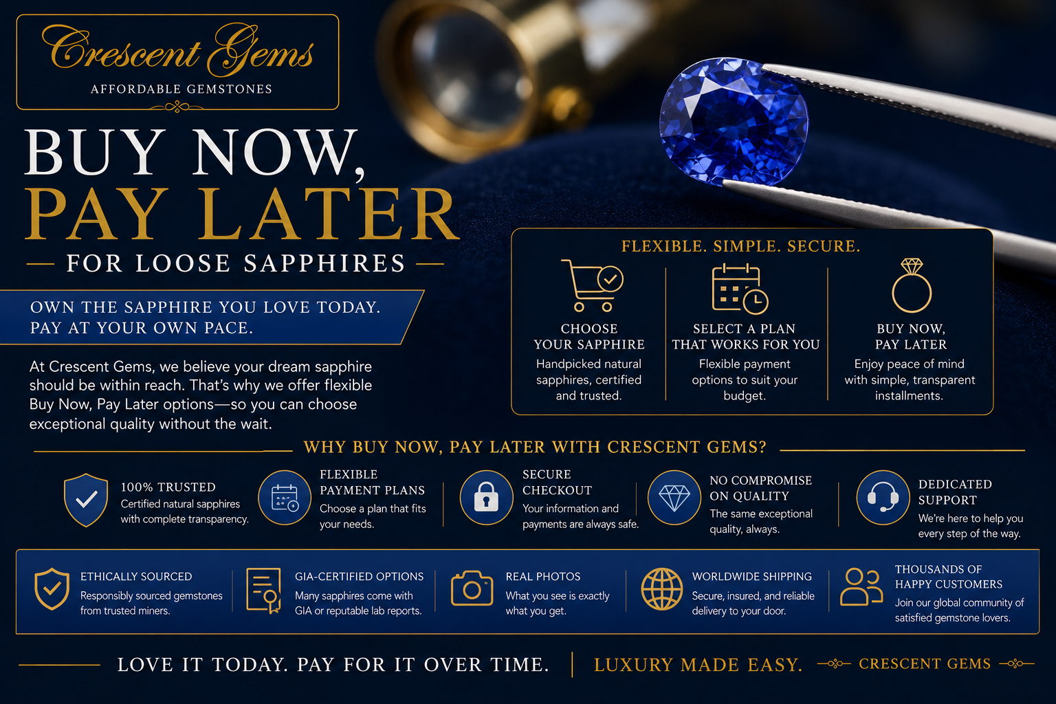 Buy Now, Pay Later for Loose Sapphires