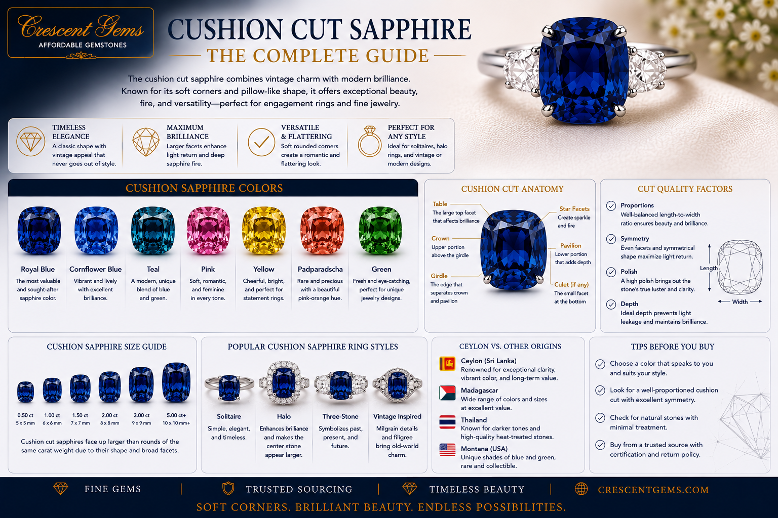 Cushion Cut Sapphire — The Complete Guide