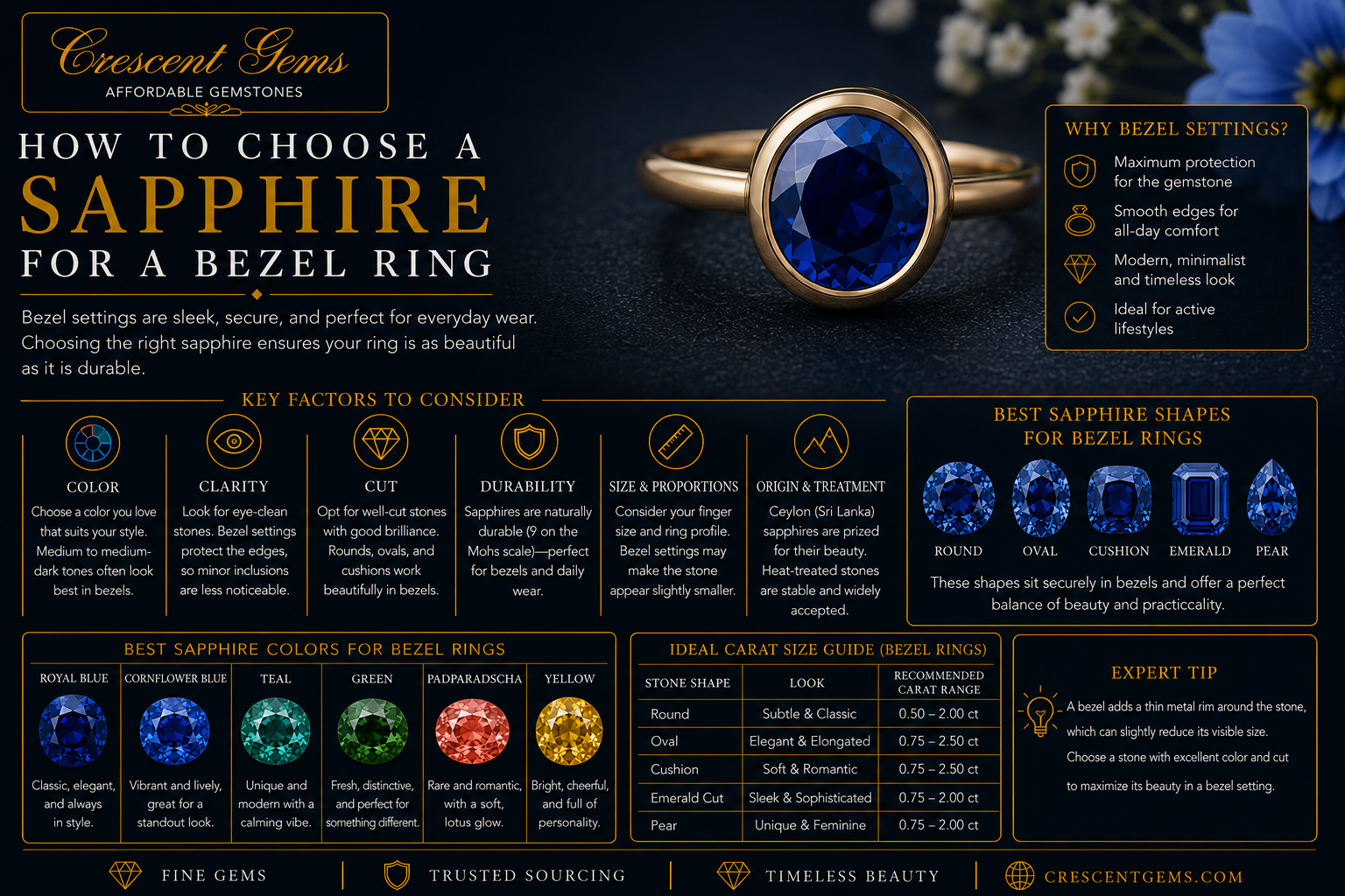 How to Choose a Sapphire for a Bezel Ring