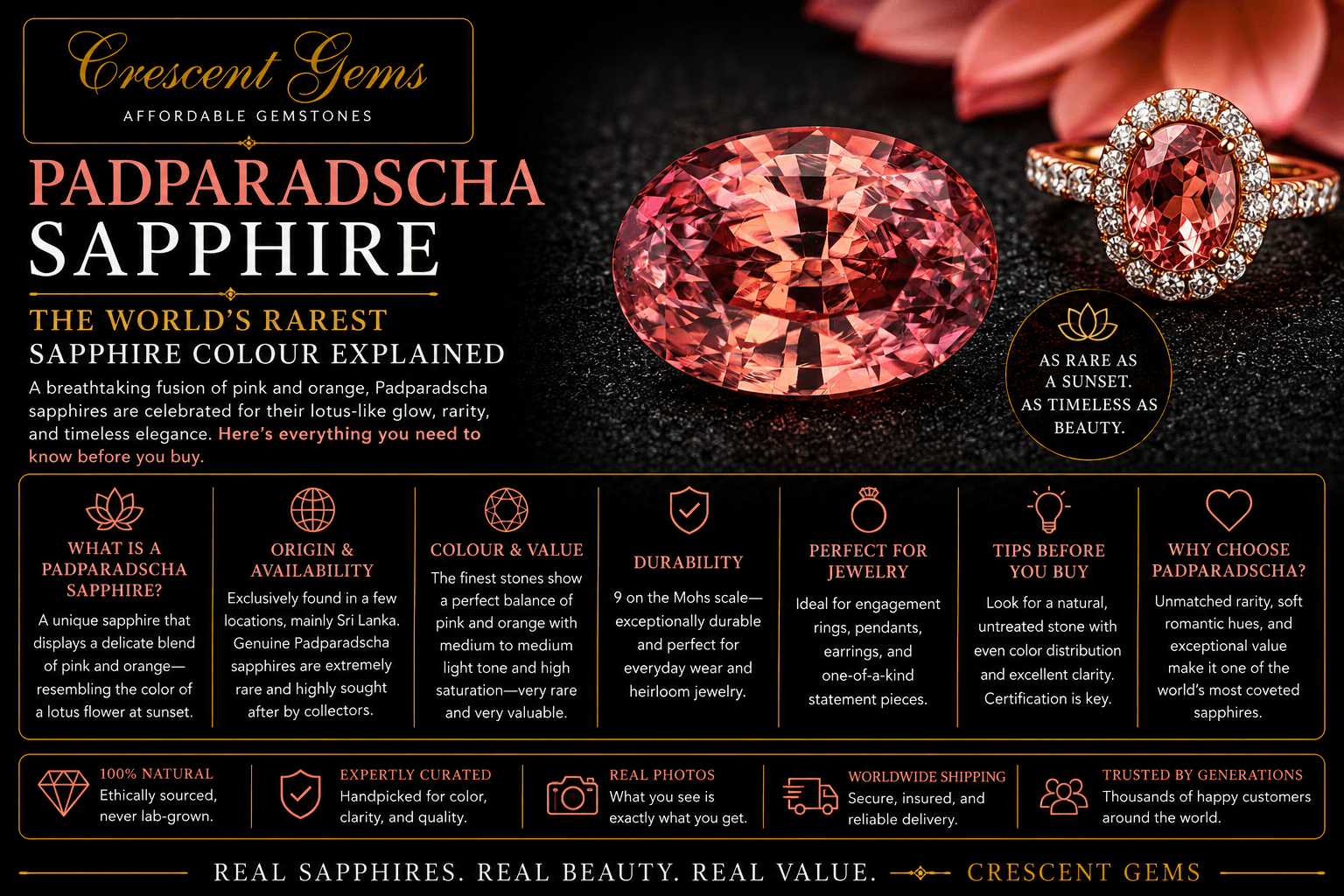 Padparadscha Sapphire — The World's Rarest Sapphire Colour Explained
