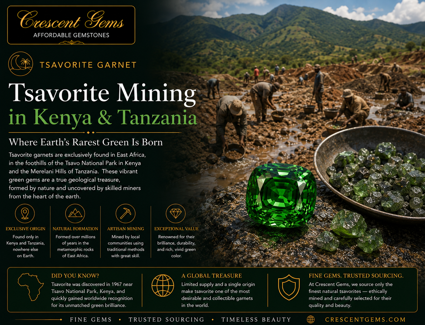 Tsavorite Mining in Kenya and Tanzania — How the World's Finest Green Garnet Is Extracted