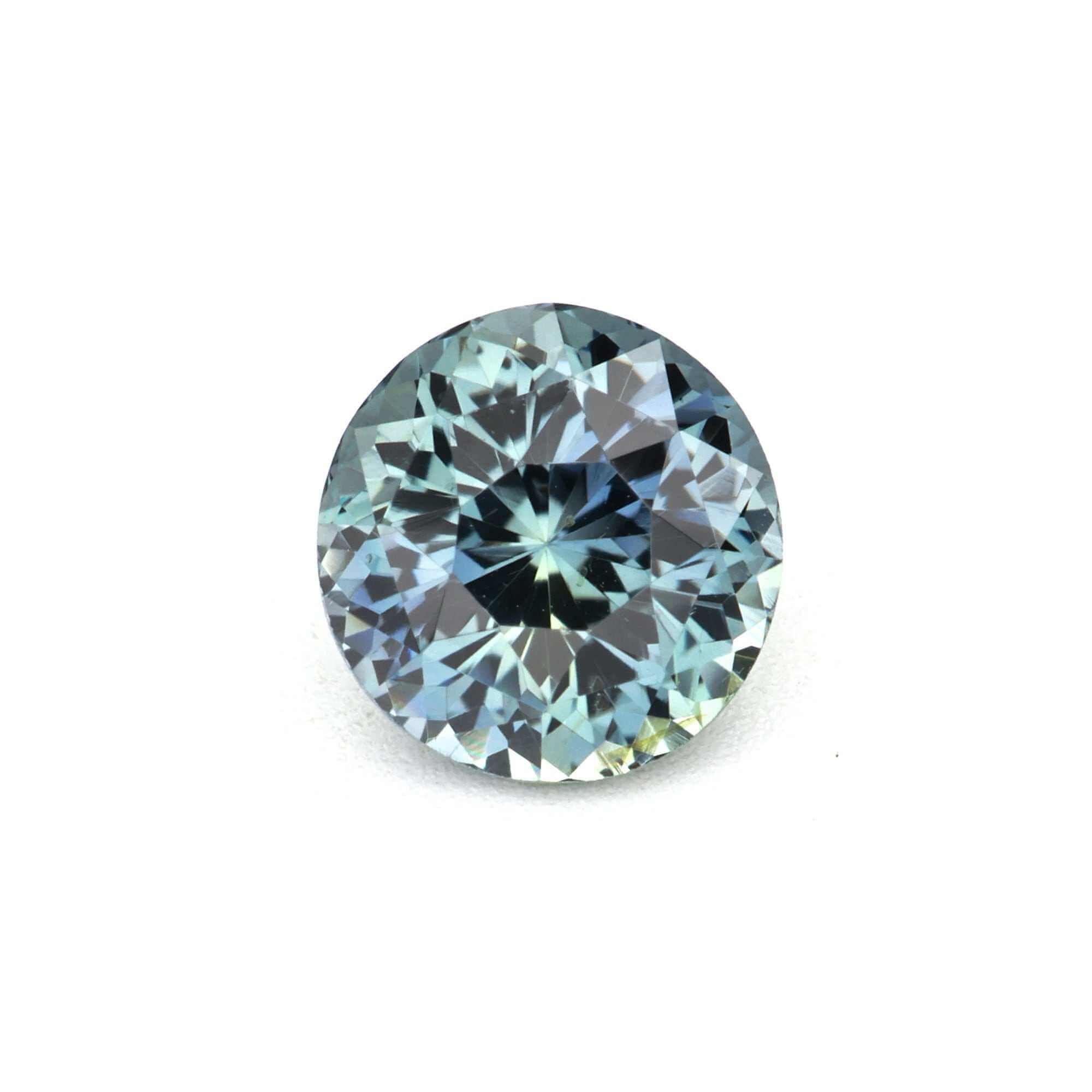 Close-up of a Teal Sapphire gemstones blue and green hues