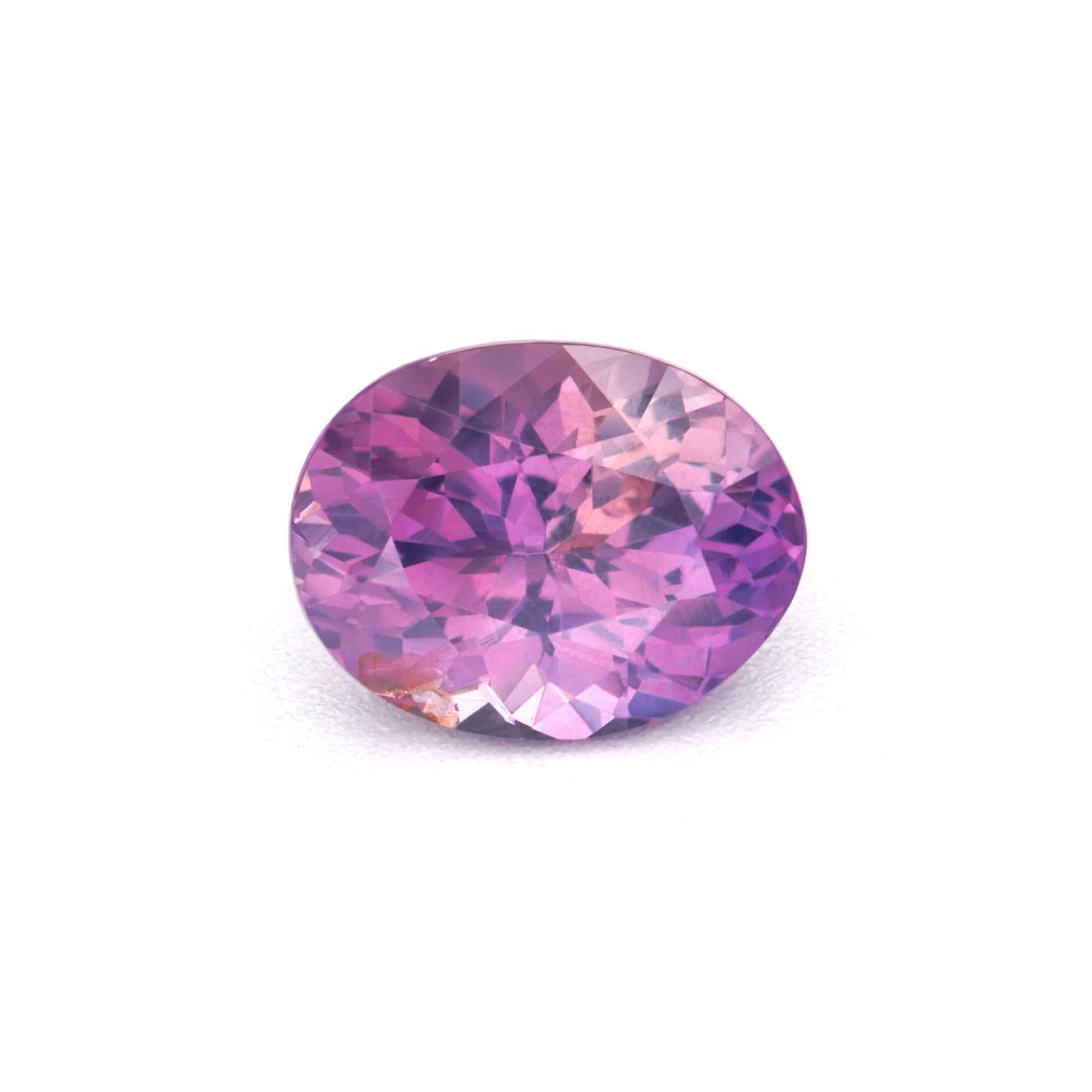 0.54ct natural unheated pink sapphire gemstone with purplish pink hue and excellent clarity