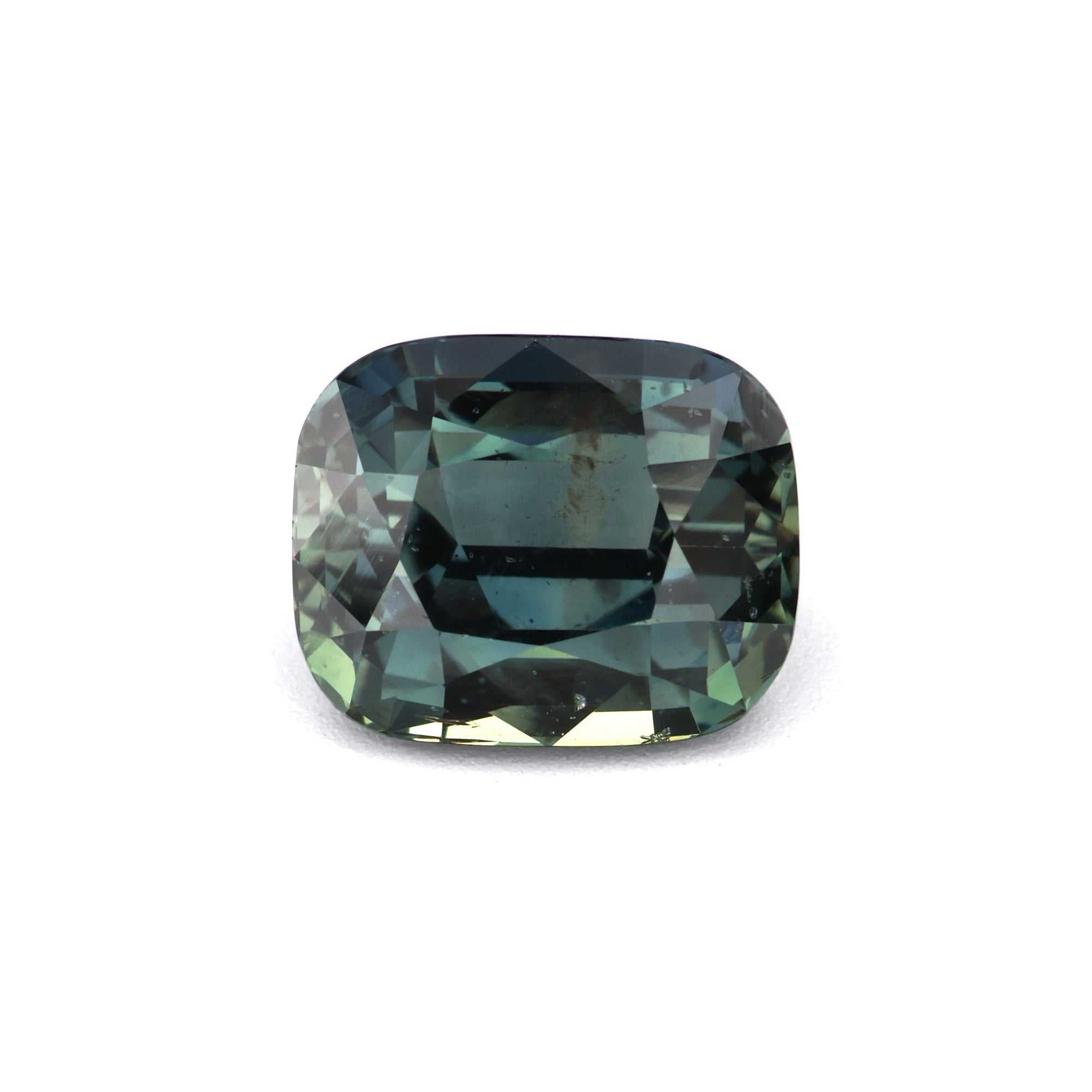 2.01 ct unheated teal sapphire with brilliant clarity and rare blue-green color change
