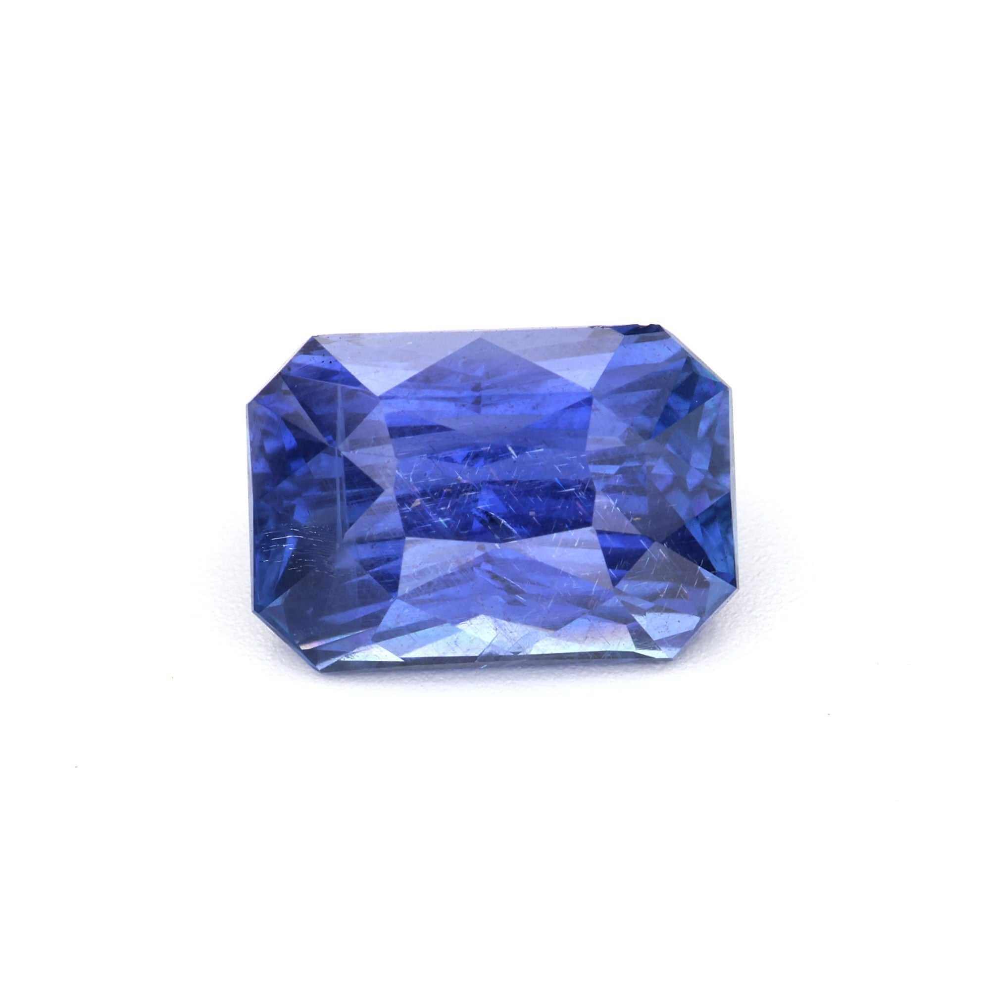 2.008 ct natural Radiant Ceylon Blue Sapphire gemstone with brilliant cut and deep blue hue