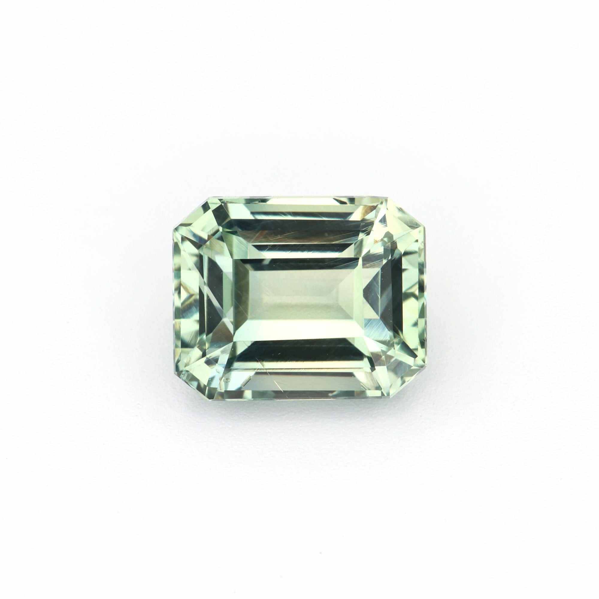 1.81 ct Emerald-Cut Mint Green Sapphire unheated emerald cut gemstone with brilliant sparkle