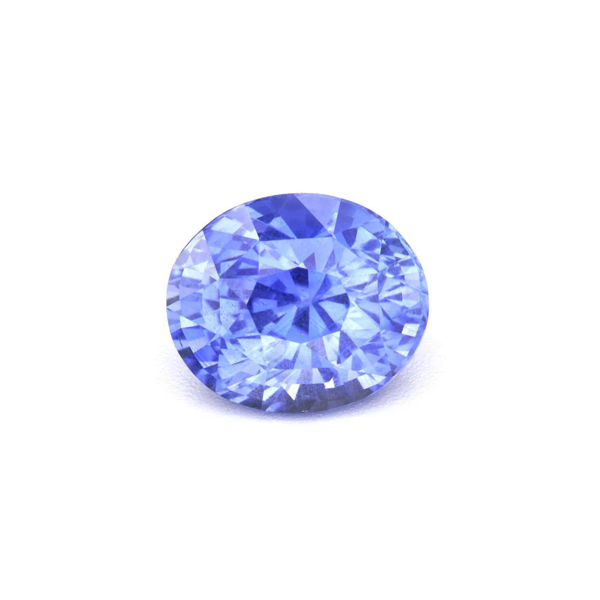 1.28ct unheated Oval Ceylon Blue Sapphire oval cut gemstone with medium-intense blue hue and excellent transparency