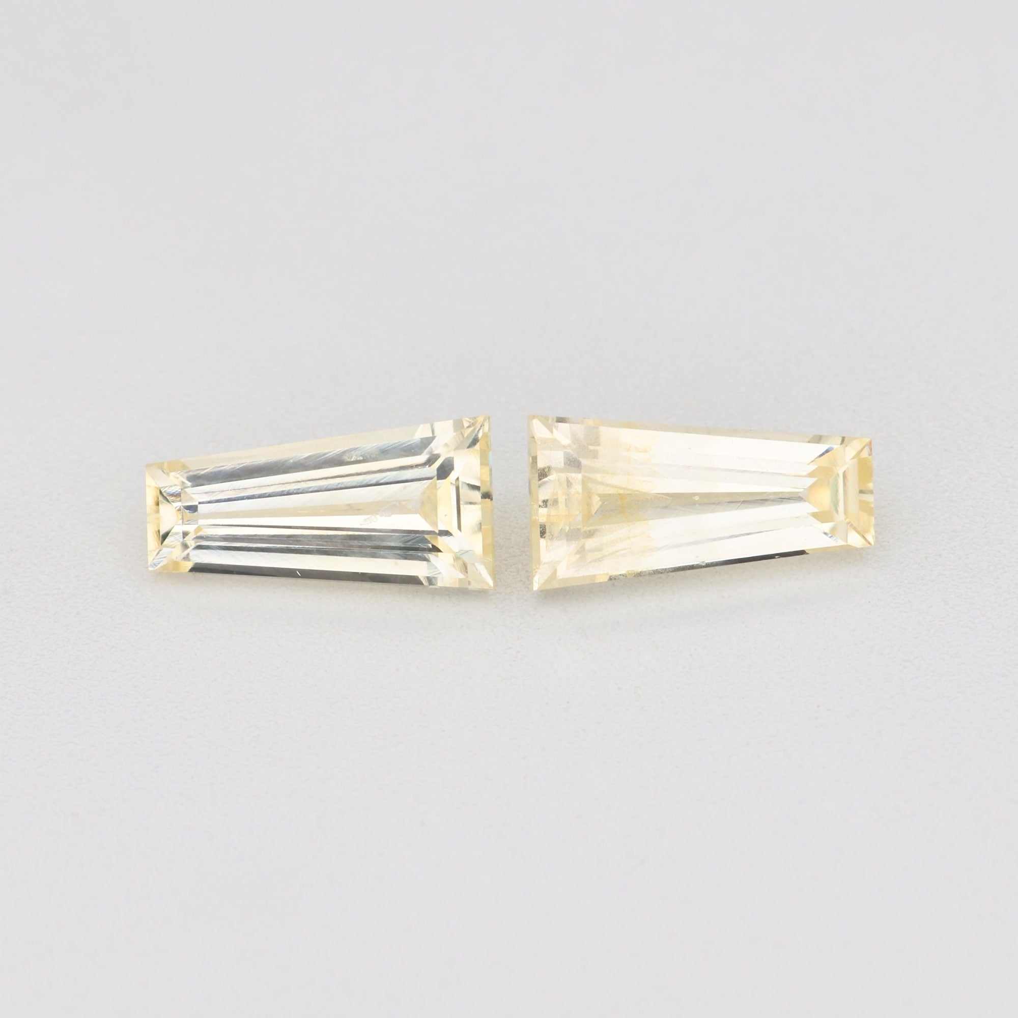 0.74 ctw Tapered Baguette cut Yellow Sapphire ~ matched pair