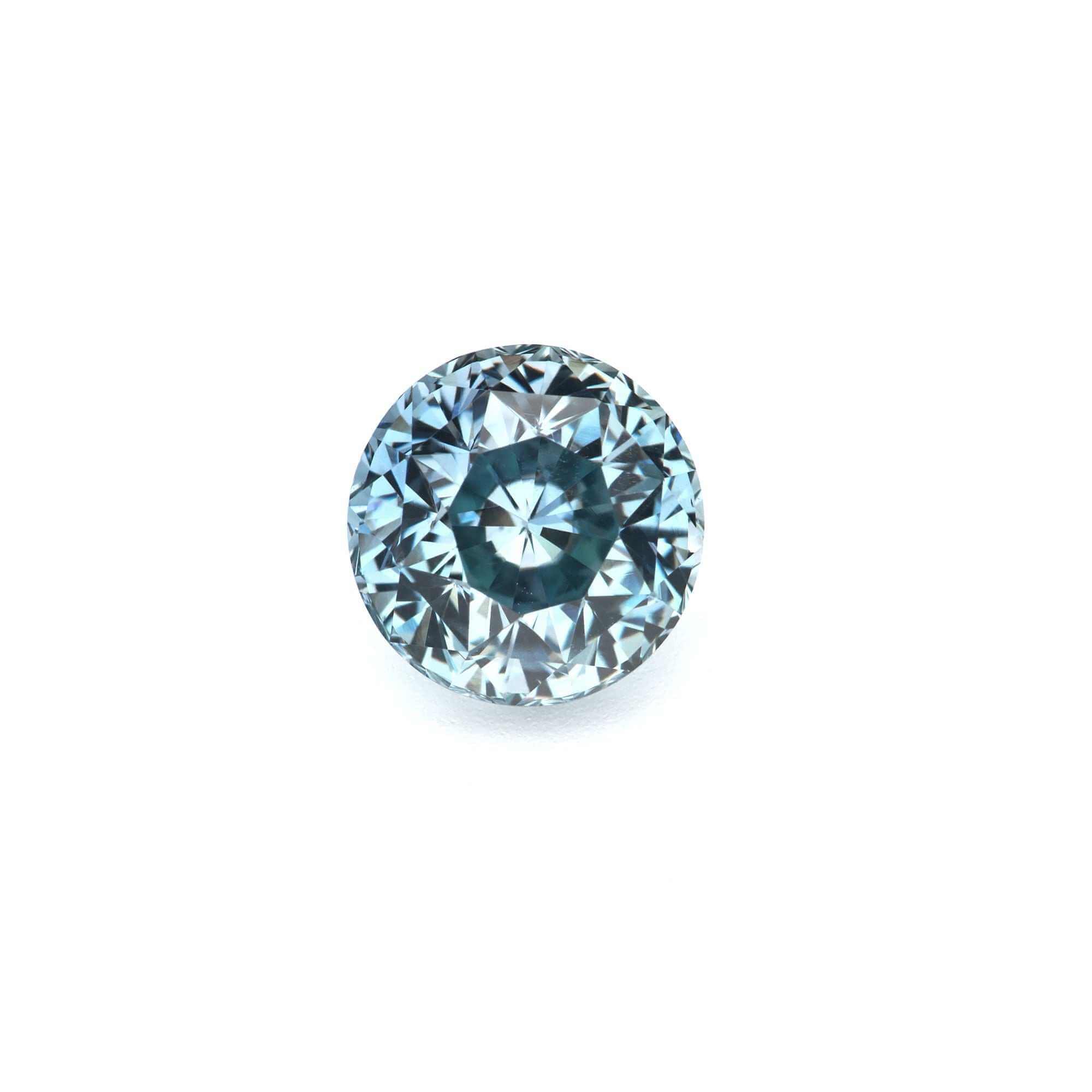 2.08 ct round teal sapphire from Madagascar — loupe-clean, unheated, GIA certified