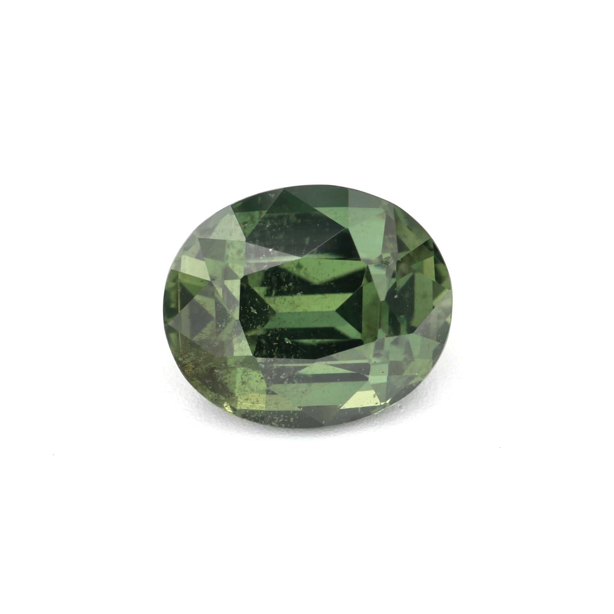 2.086 carat oval green sapphire gemstone with excellent clarity and brilliance from Tanzania