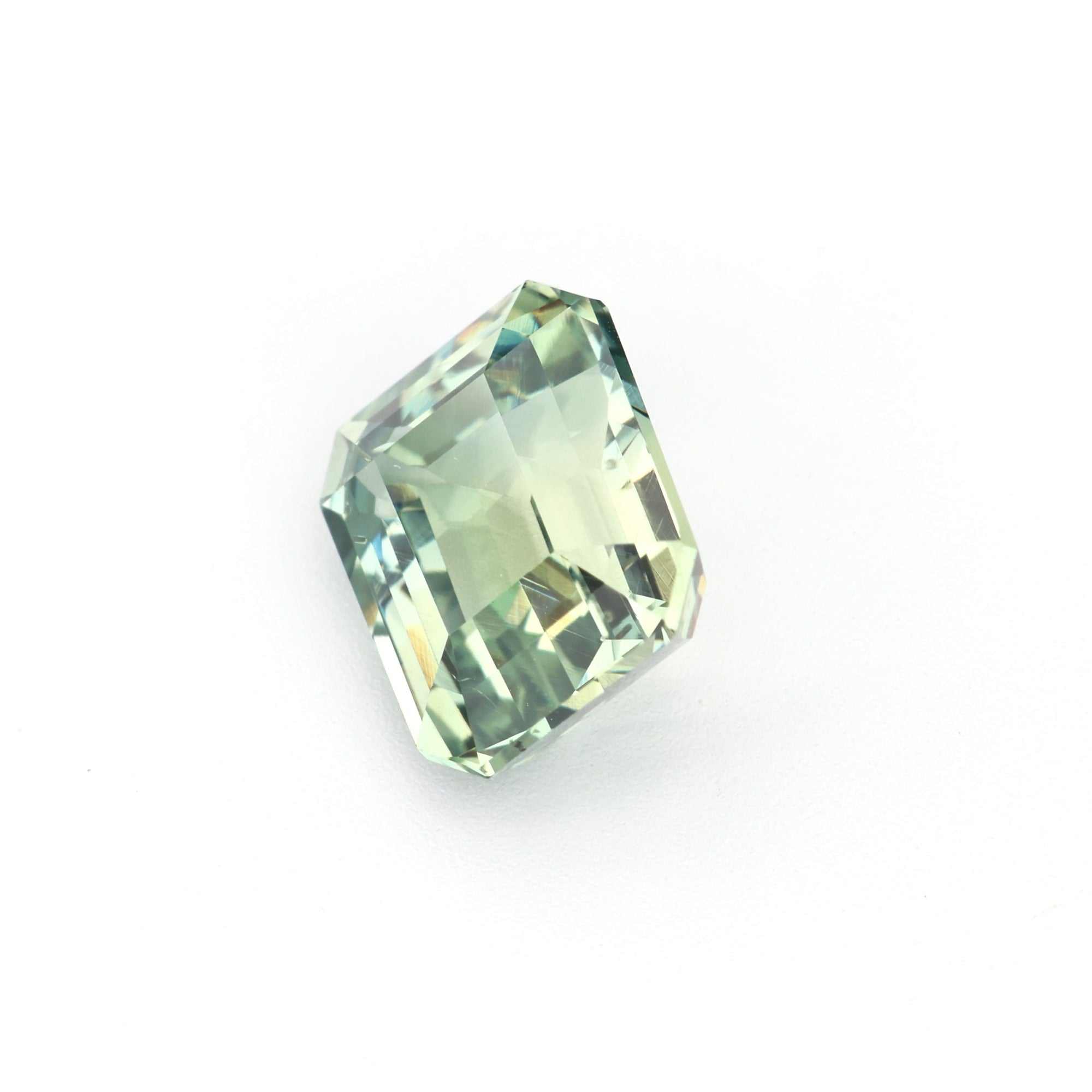 1.81 carat unheated mint green sapphire emerald cut gemstone with brilliant sparkle