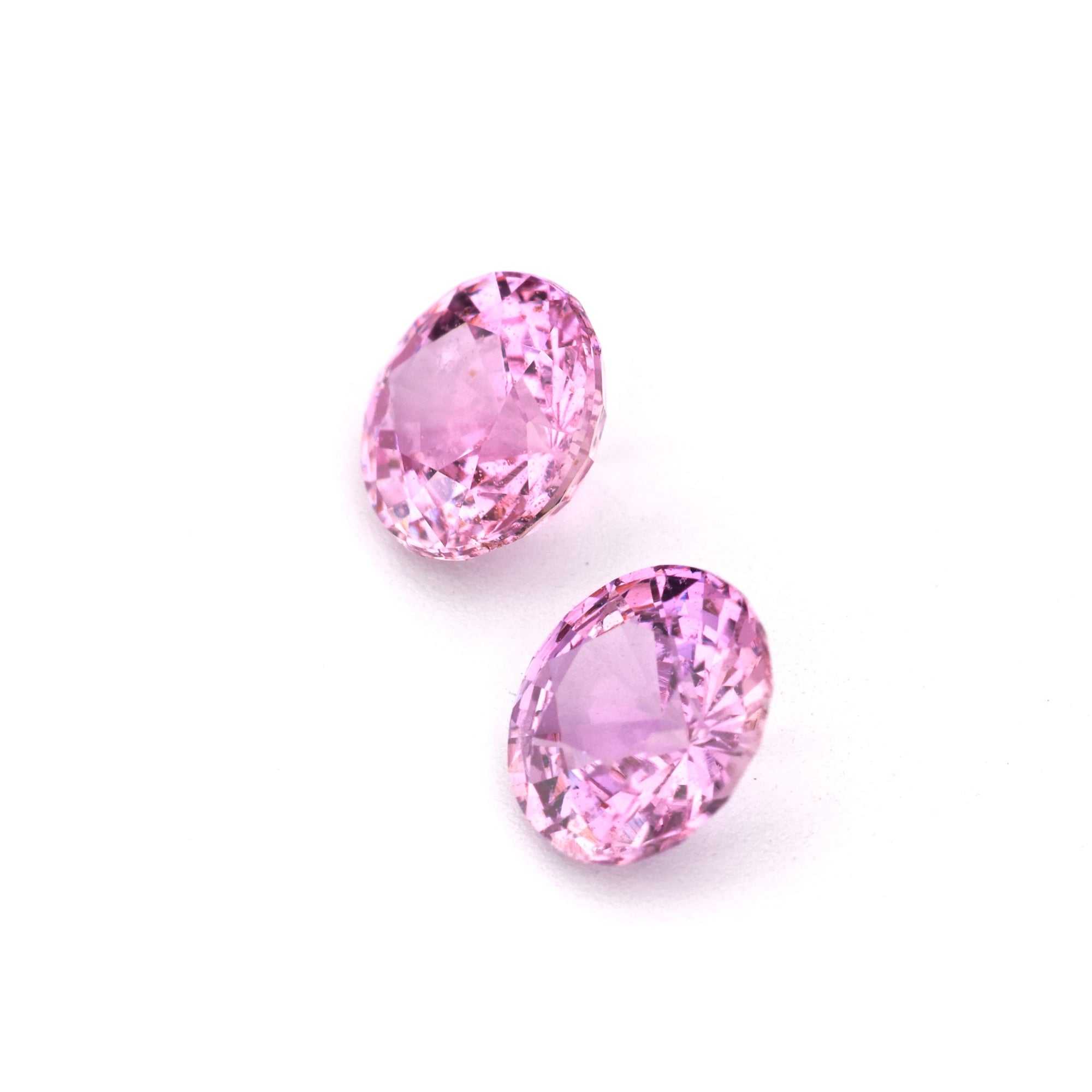 Pair of 1.44 ct natural unheated pink sapphires with excellent clarity and brilliant cut