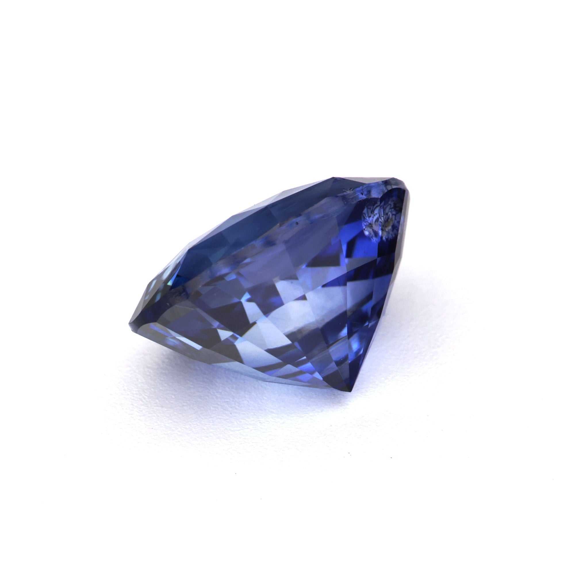 2.48 ct GIA certified deep blue sapphire gemstone with excellent clarity and brilliant cut