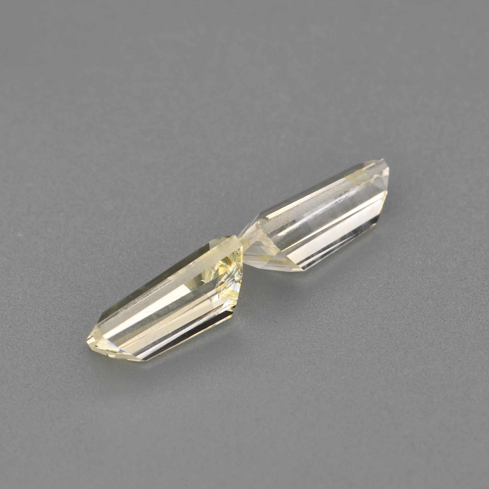 0.88 ctw Tapered Baguette cut Yellow Sapphire ~ matched pair