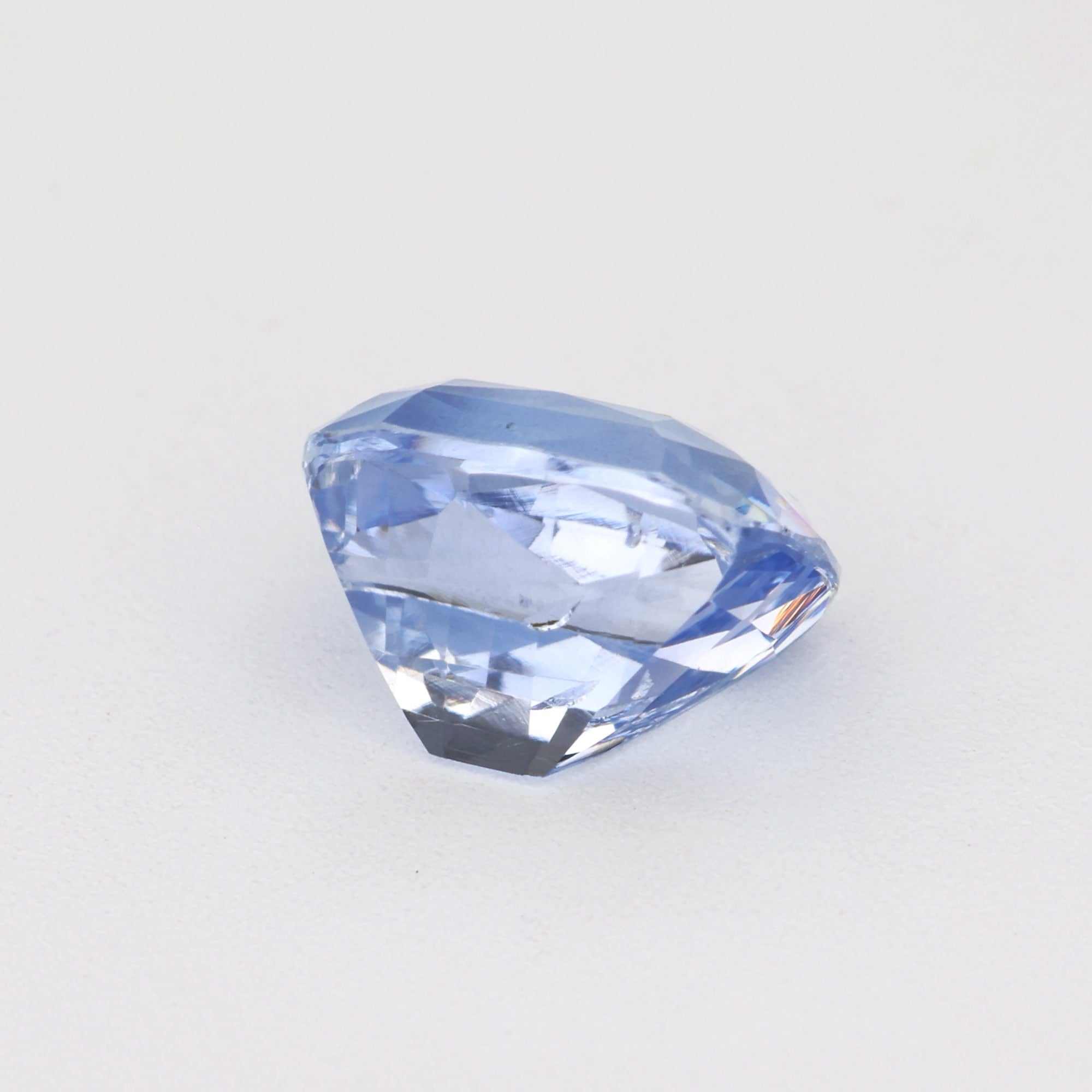 1.14 ct pale blue unheated natural sapphire gemstone with brilliant cut and excellent clarity