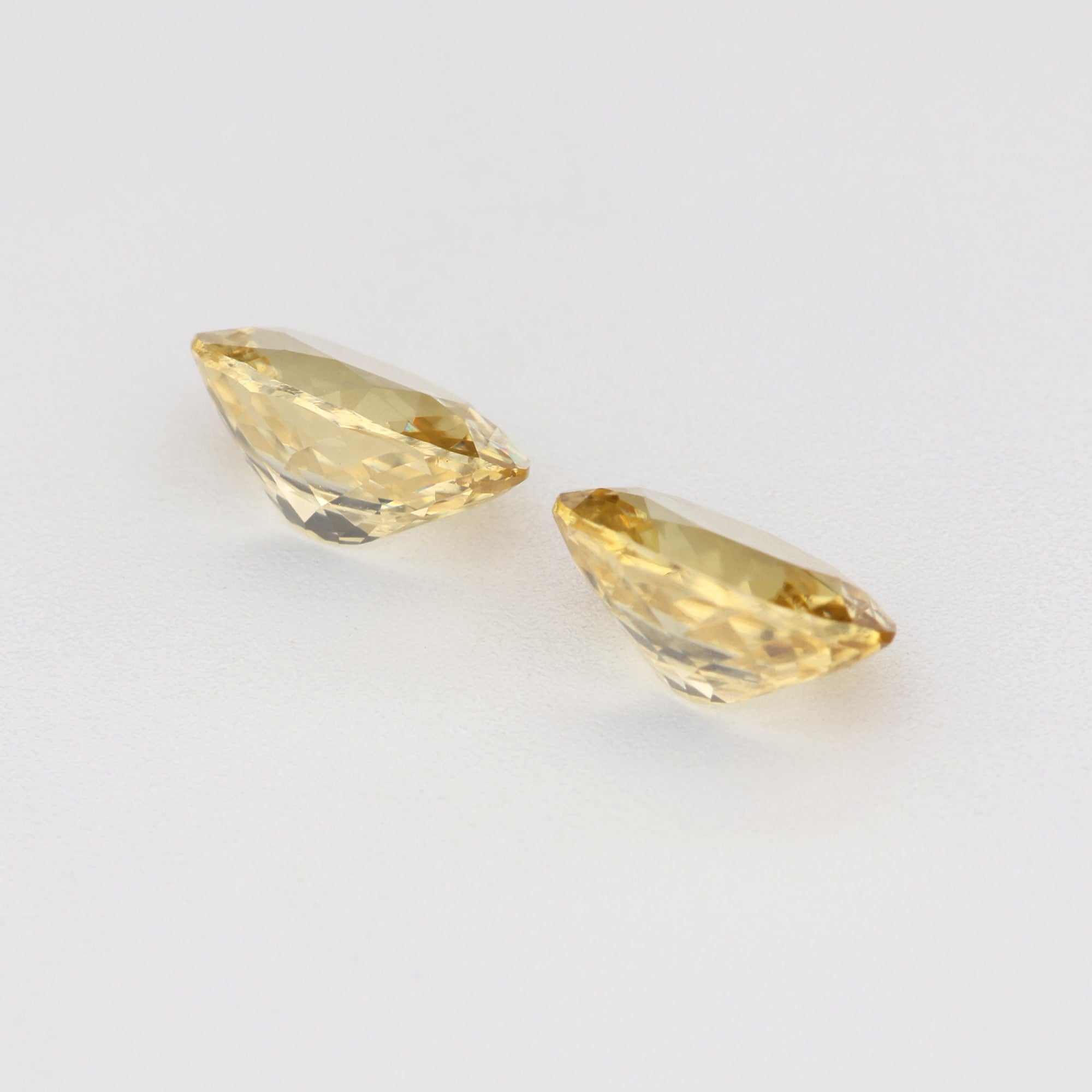 Pair of 1.22 Ct Yellow Zircon pair gemstones with brilliant golden sparkle