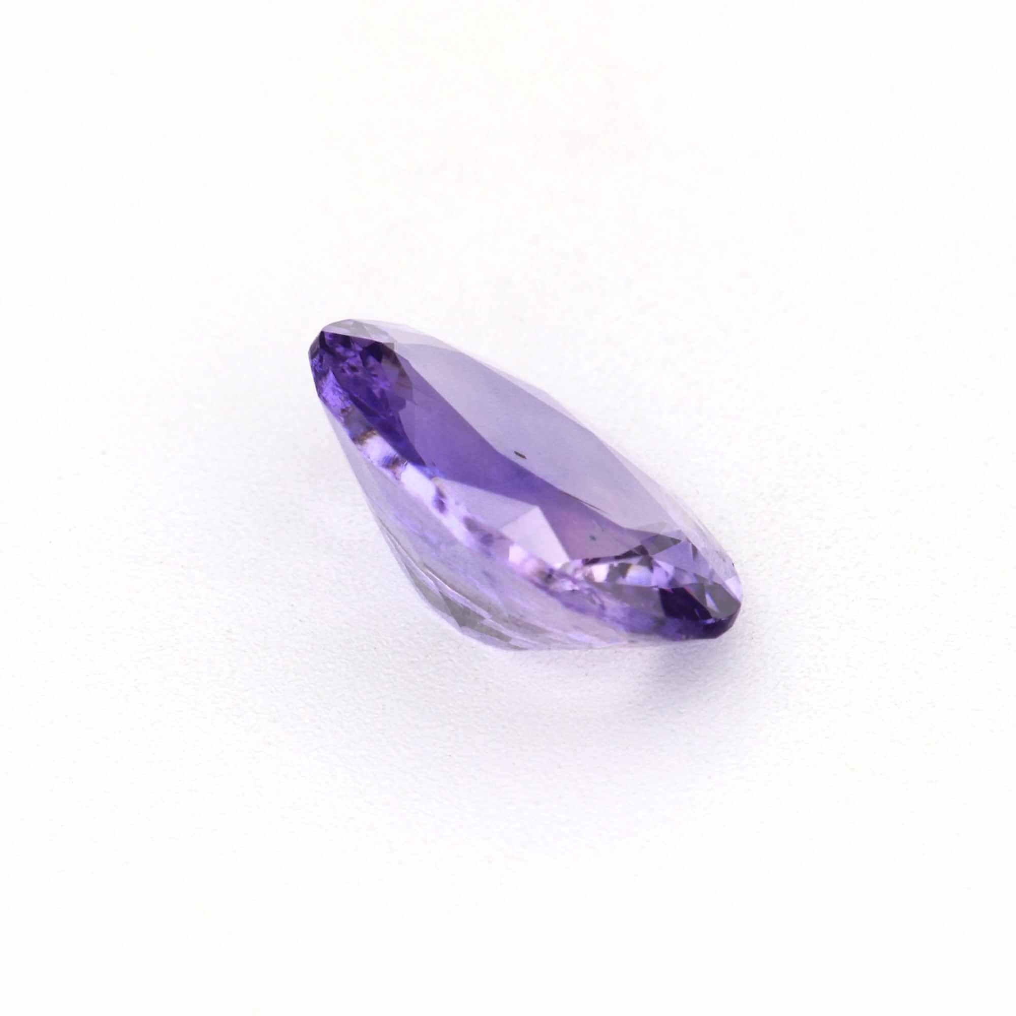 0.83 ct unheated violet sapphire gemstone with deep purple hue and excellent clarity