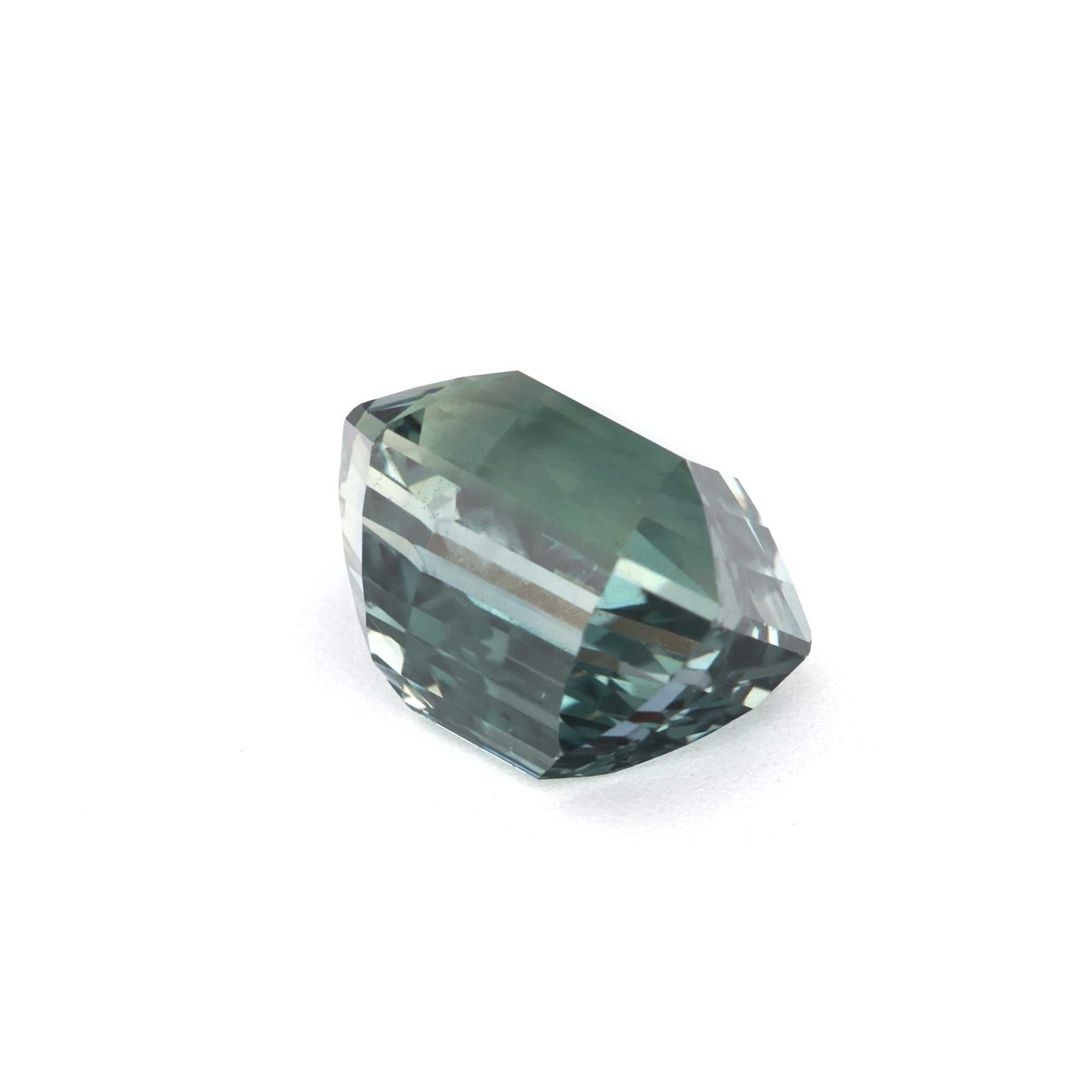 2.12ct unheated teal green sapphire rectangular cut loose gemstone