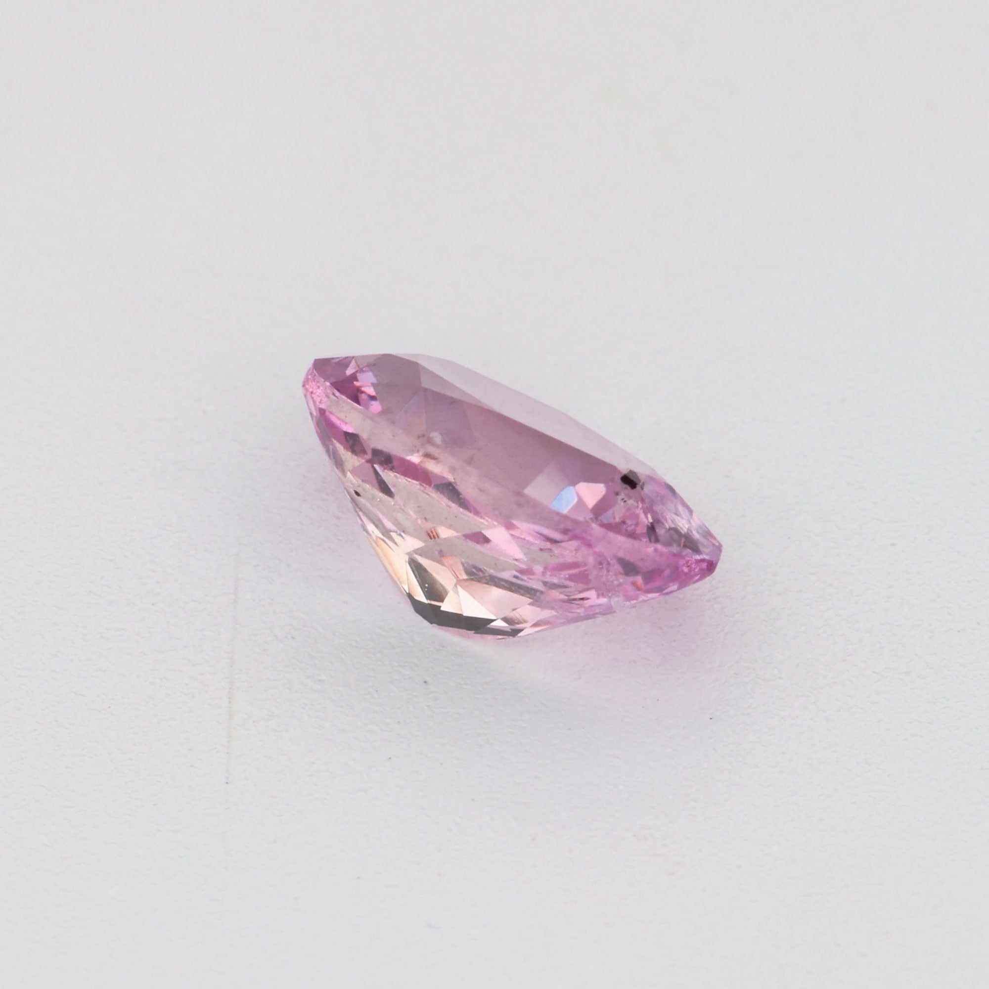 0.57 ct natural untreated pink sapphire gemstone with soft romantic pink hue and excellent clarity