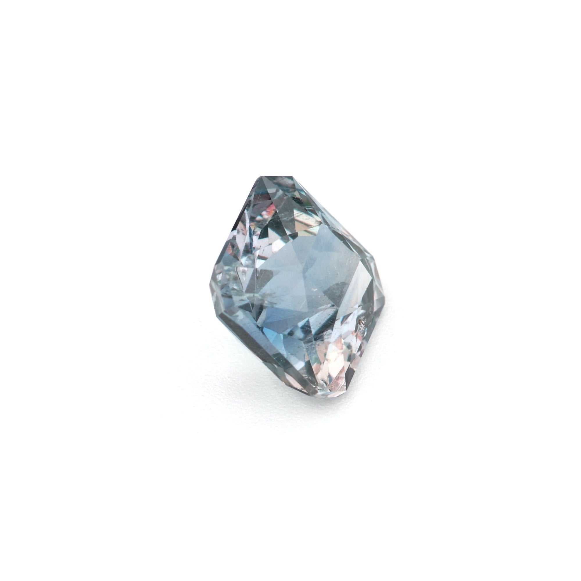 1.29 ct teal green sapphire unheated square octagon cut with brilliant sparkle and excellent clarity
