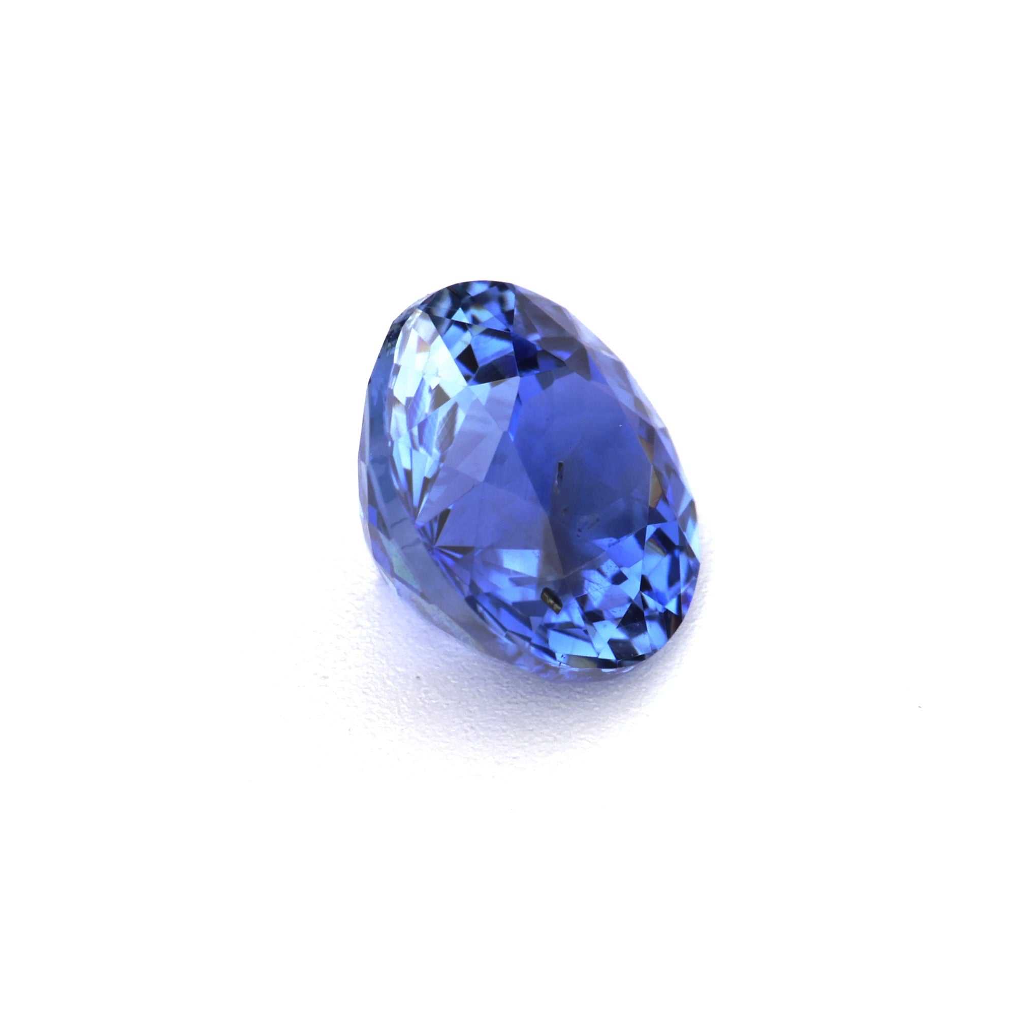 1.10 ct natural blue sapphire gemstone with deep blue color and brilliant cut