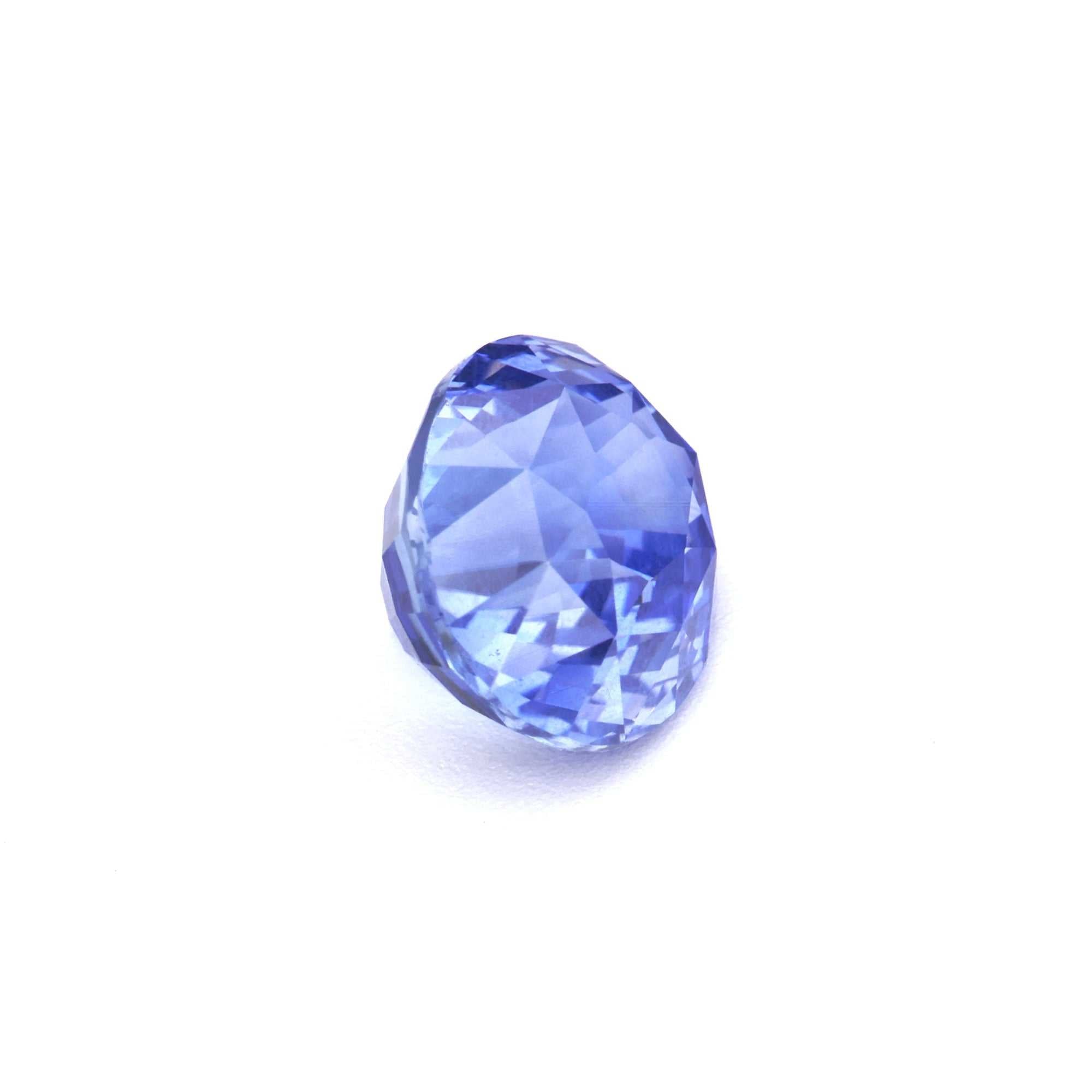 1.28ct Ceylon Blue Sapphire unheated oval cut with medium-intense blue hue and excellent transparency