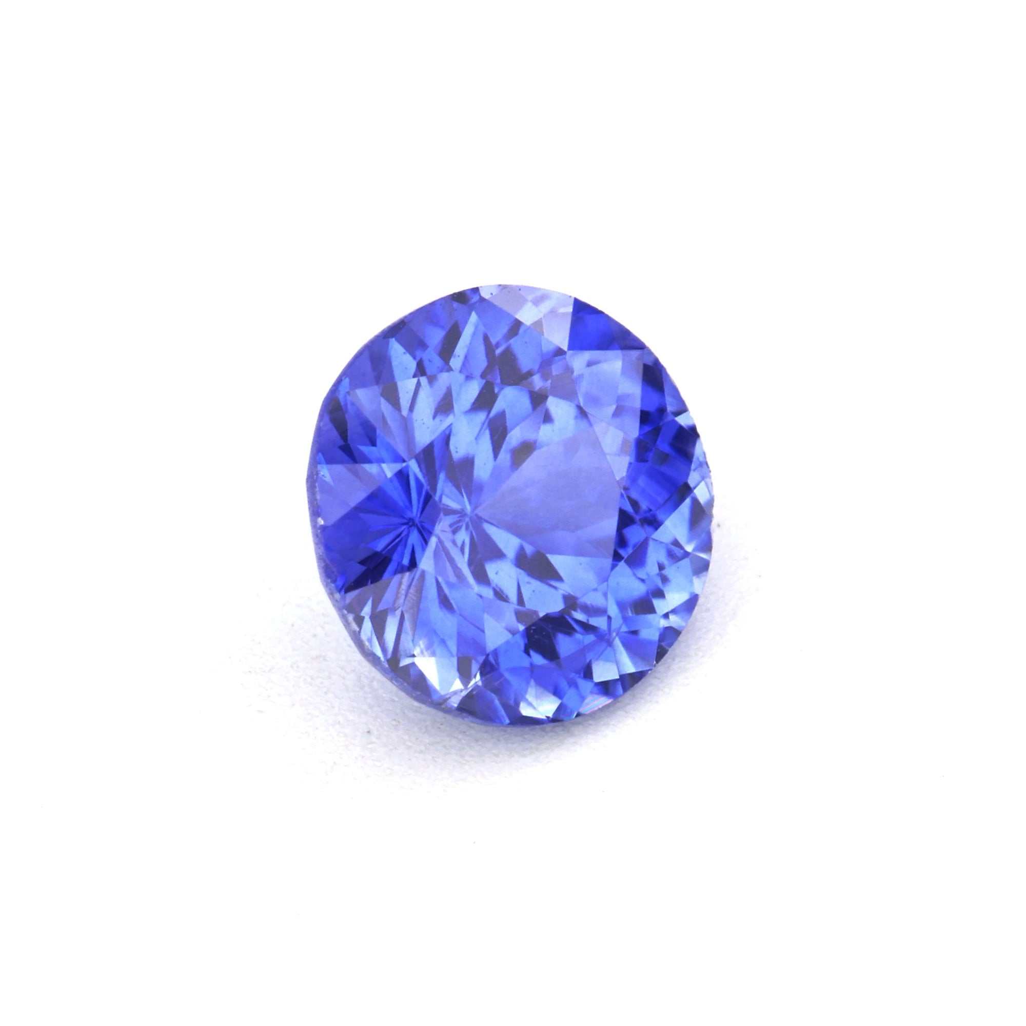 0.64 Ct blue sapphire stone with brilliant cut and deep Ceylon blue color for fine jewelry
