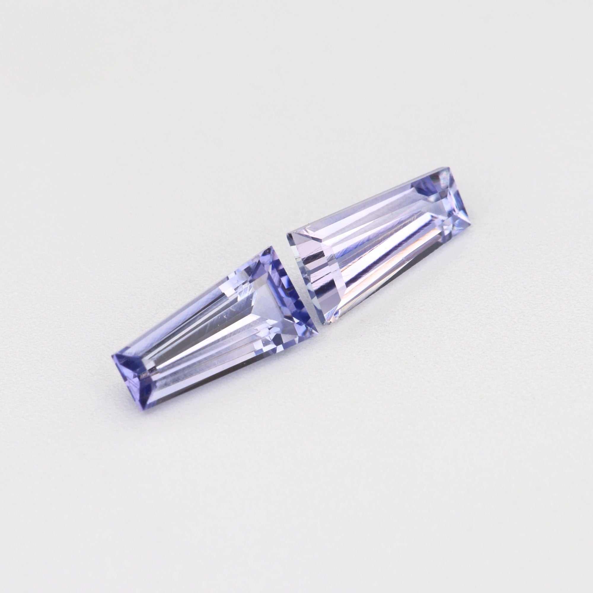 0.78 ctw Tapered Baguette cut Purple Sapphire ~ matched pair