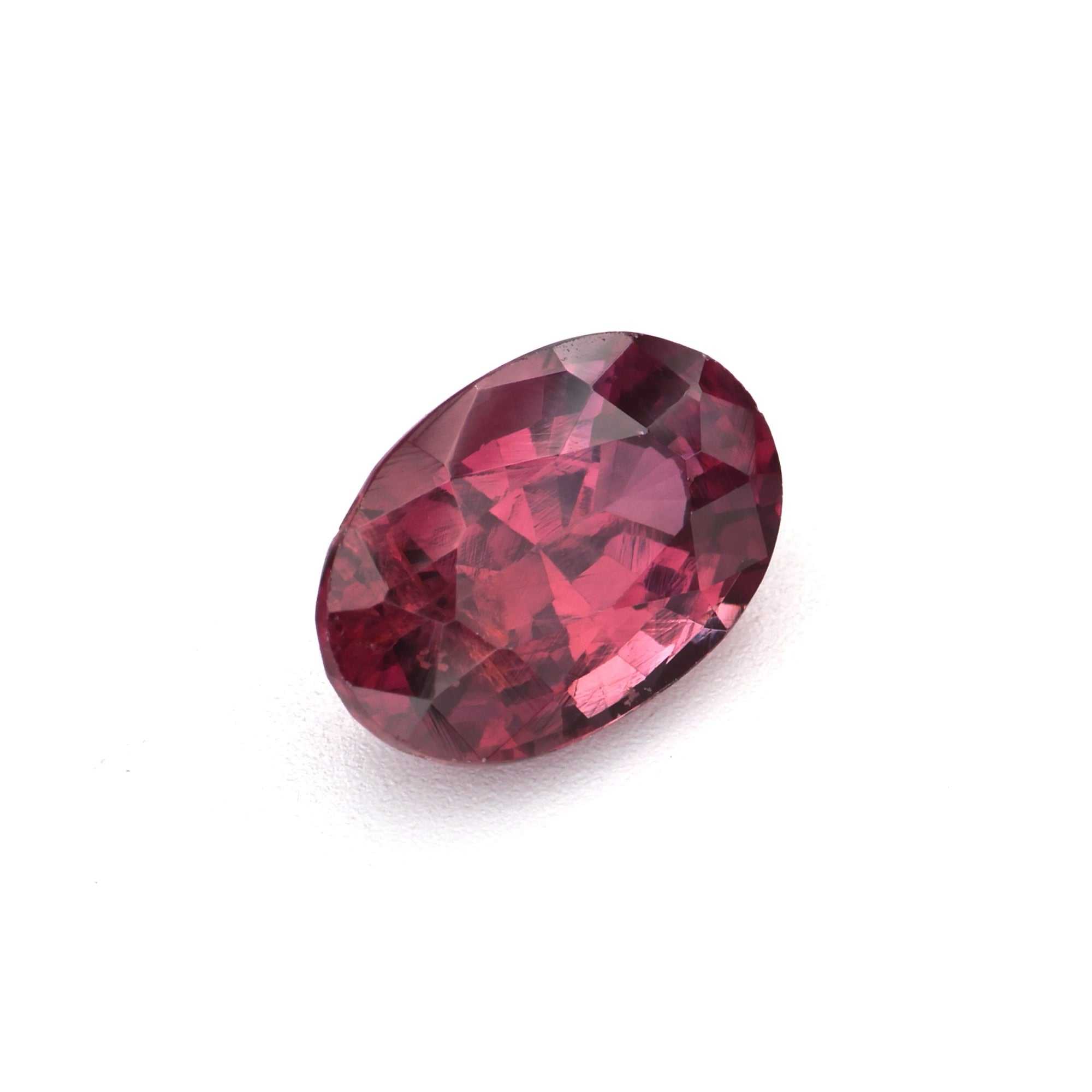 Close-up of a 1.17 ct red ruby gem with excellent clarity and brilliant cut from Sri Lanka