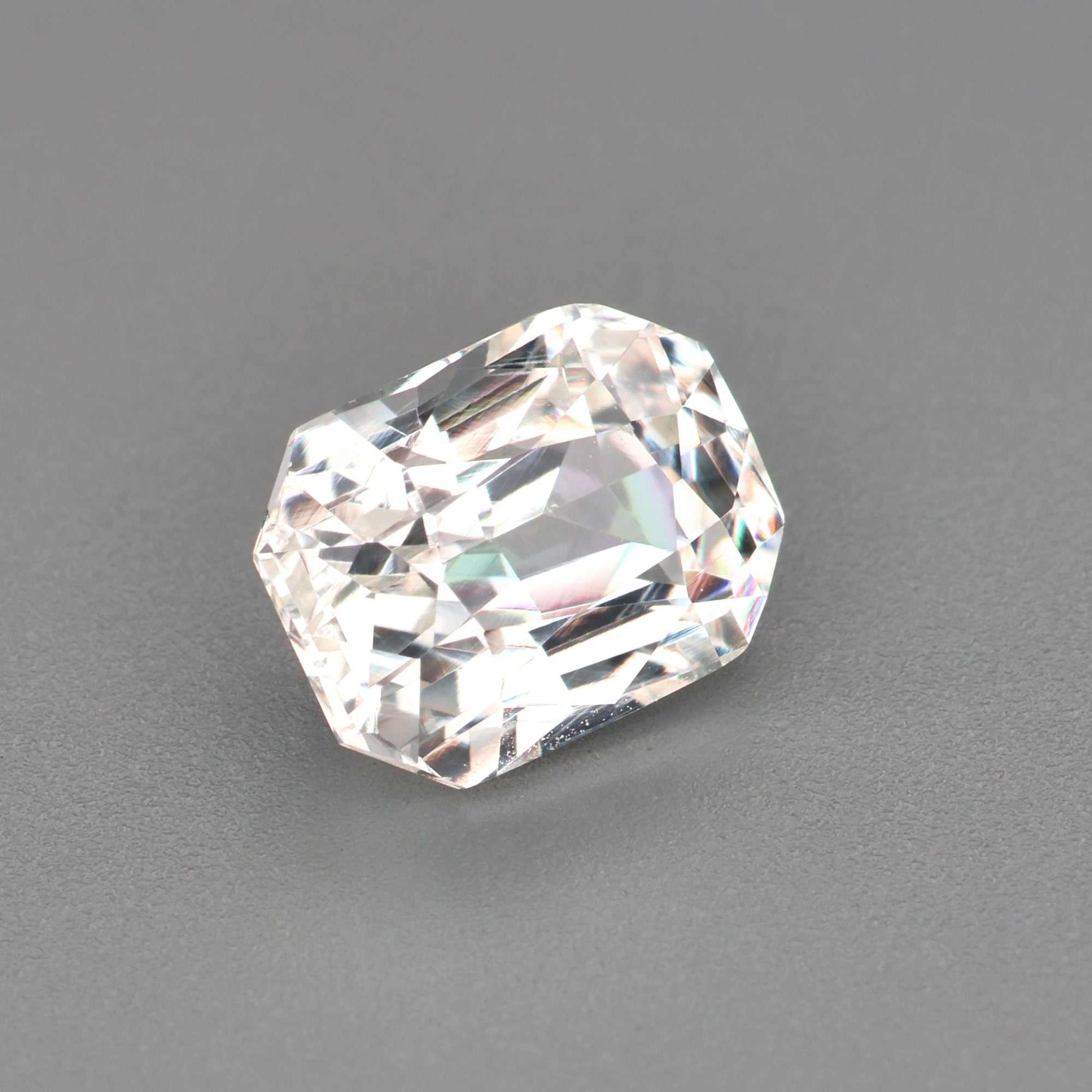 1.13 carat untreated white sapphire gemstone with brilliant clarity and sparkle