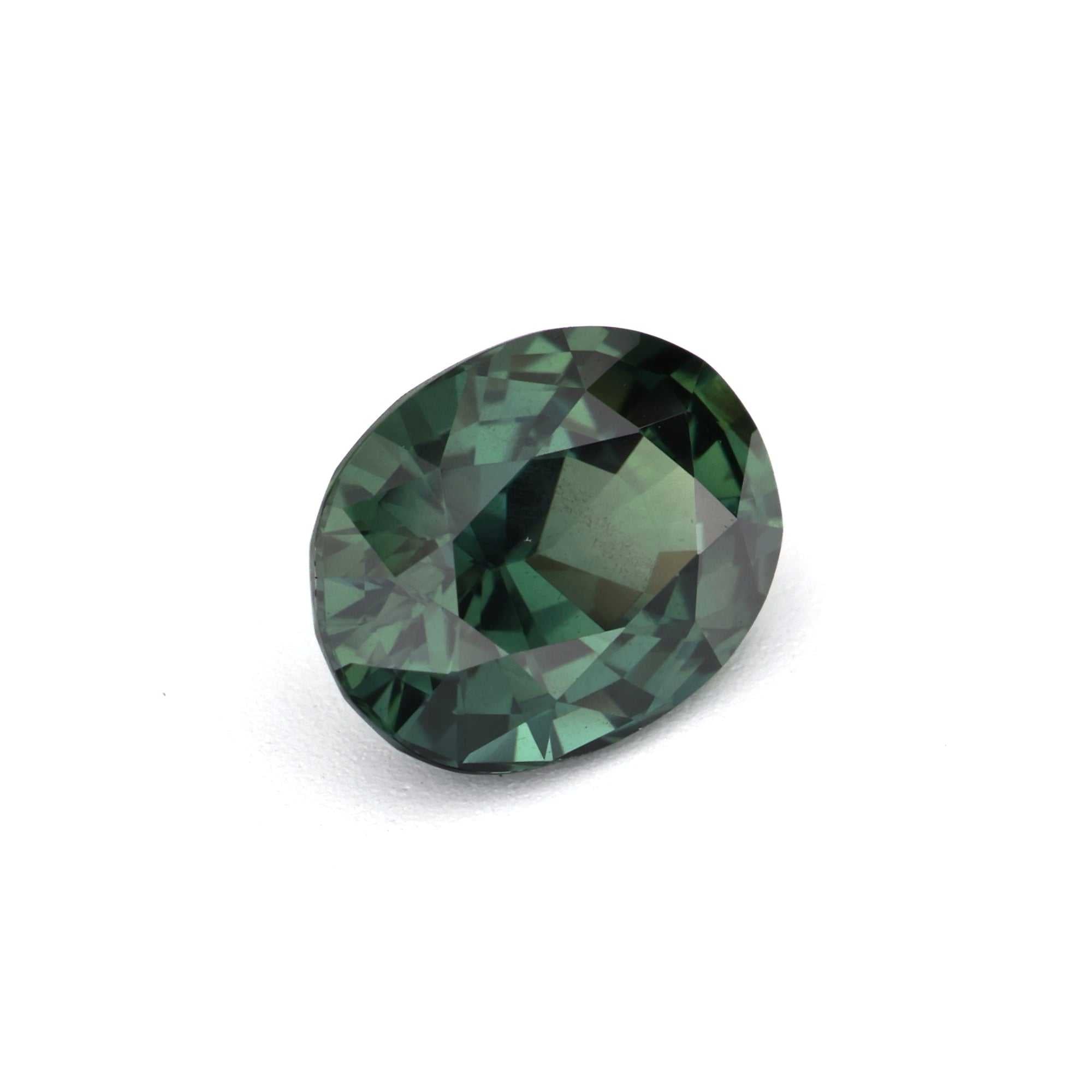 1.24ct natural unheated green sapphire gemstone with excellent clarity and cut
