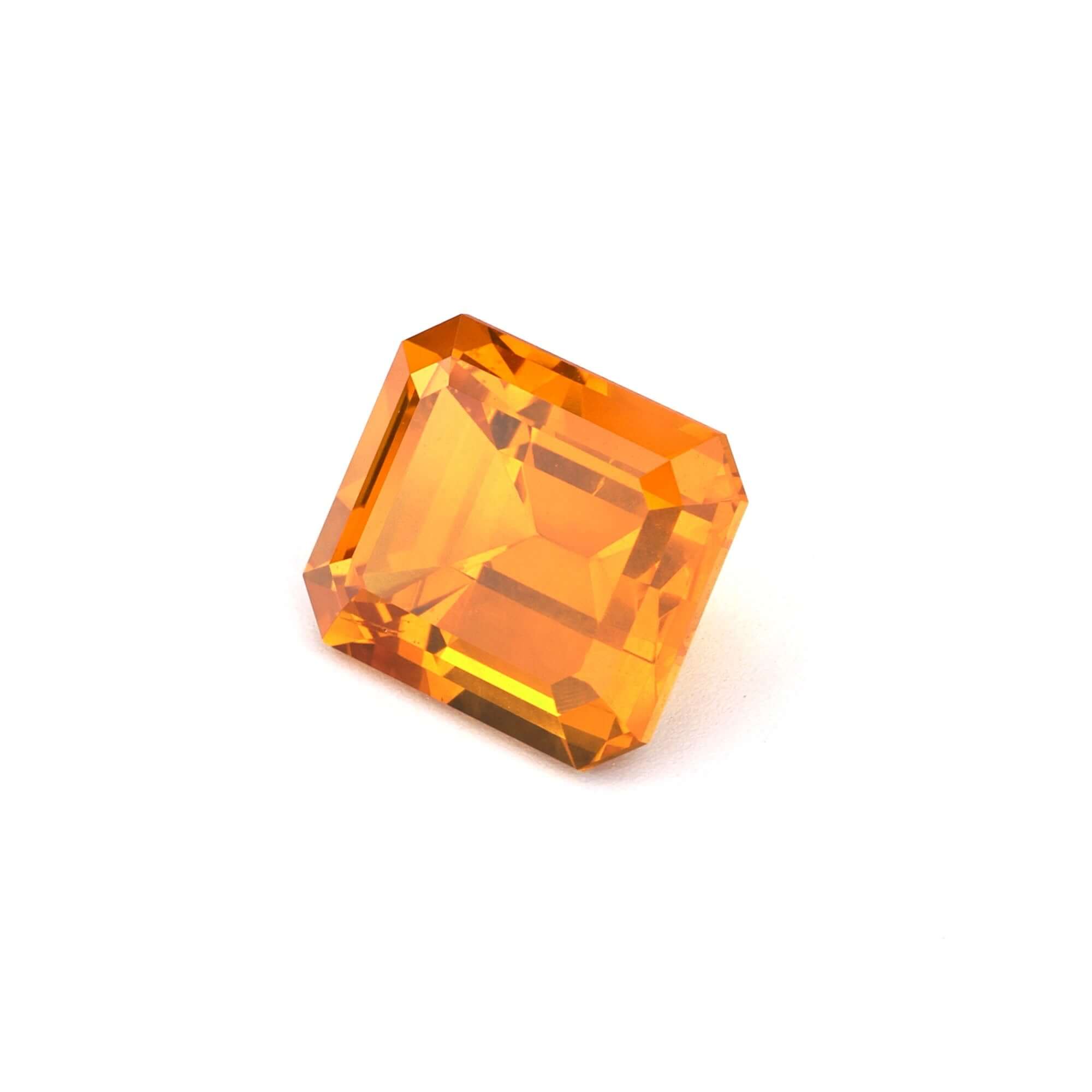 emerald cut orange sapphire GIA report