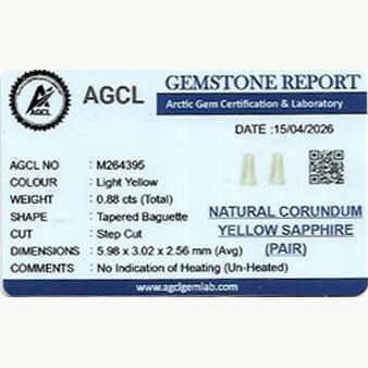 Tapered Baguette Yellow Sapphire