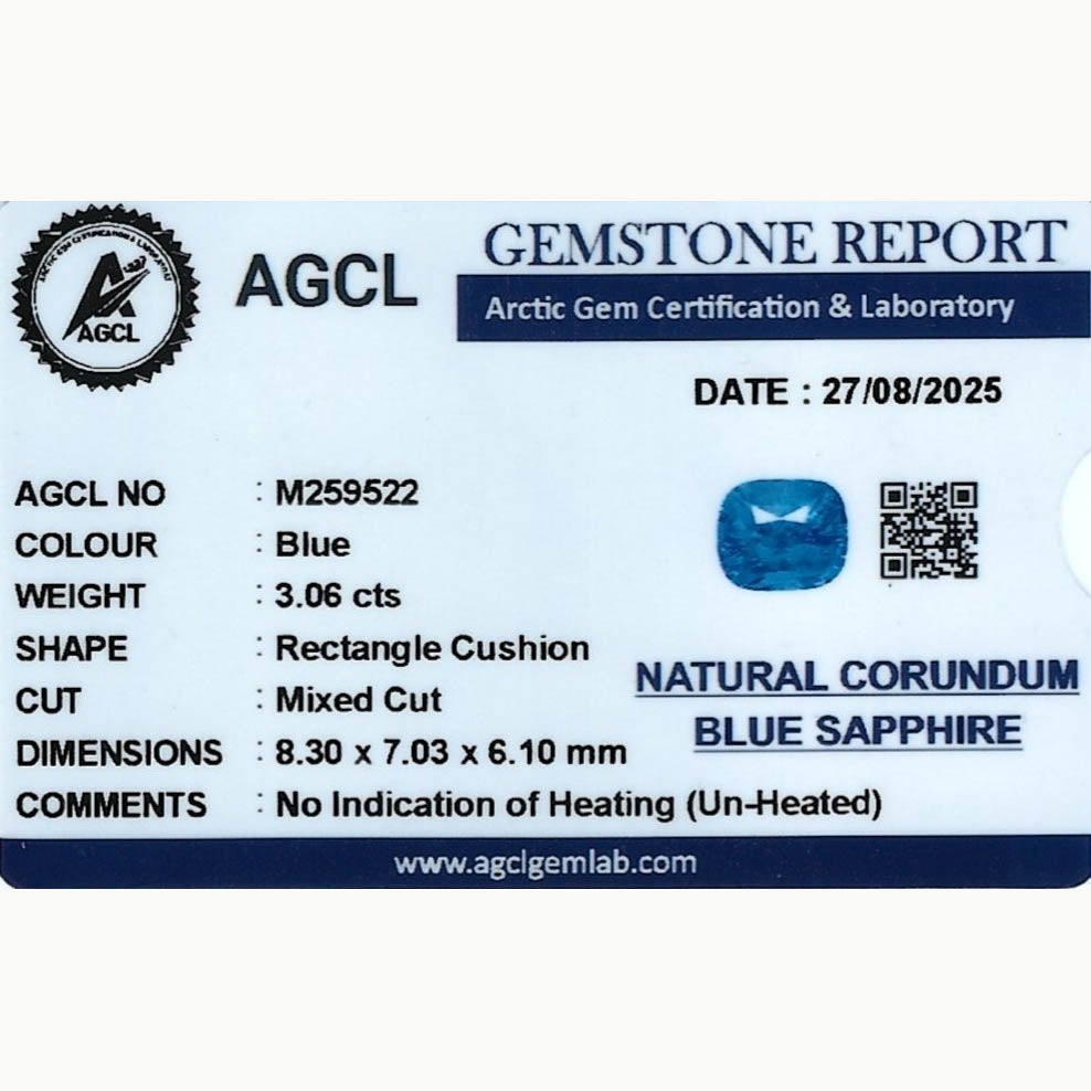 3.06 ct Blue Sapphire ~ Untreated