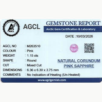 1.15 ct Pink Sapphire ~ Untreated