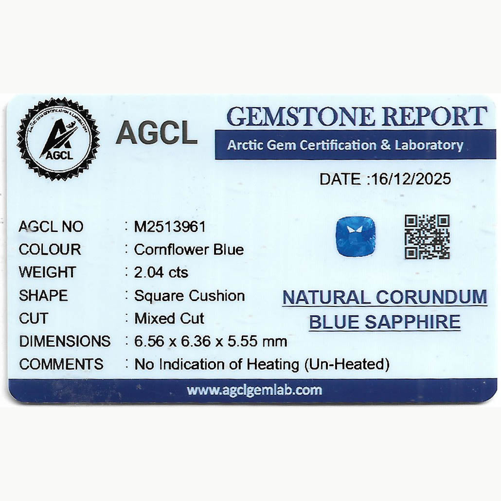 2.04 ct Blue Sapphire ~ Unheated