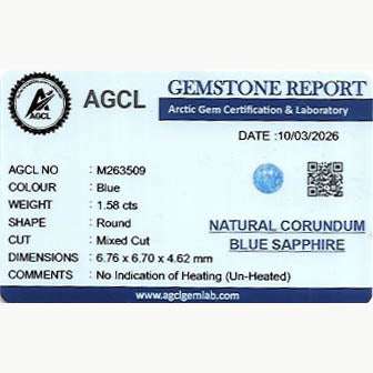 1.58 Ct pale blue sapphire gemstone with excellent clarity and natural untreated blue sapphire for bespoke jewelry designs