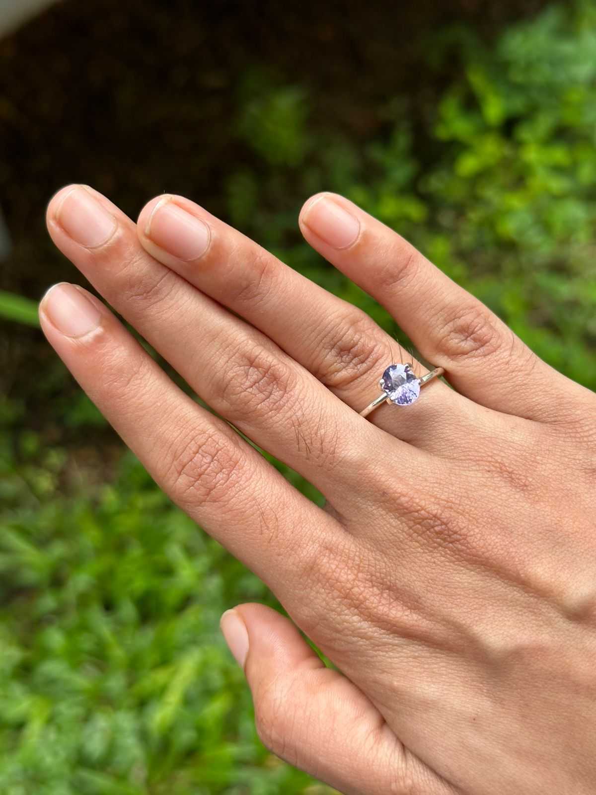 1.66 Ct untreated lavender sapphire oval cut gemstone with excellent clarity and brilliance