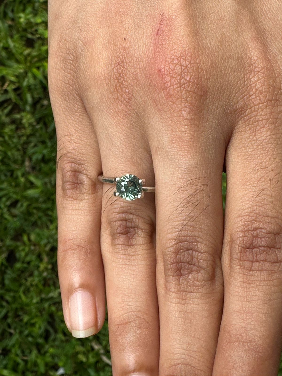 1.31 Ct natural unheated green sapphire gemstone with excellent clarity and brilliance