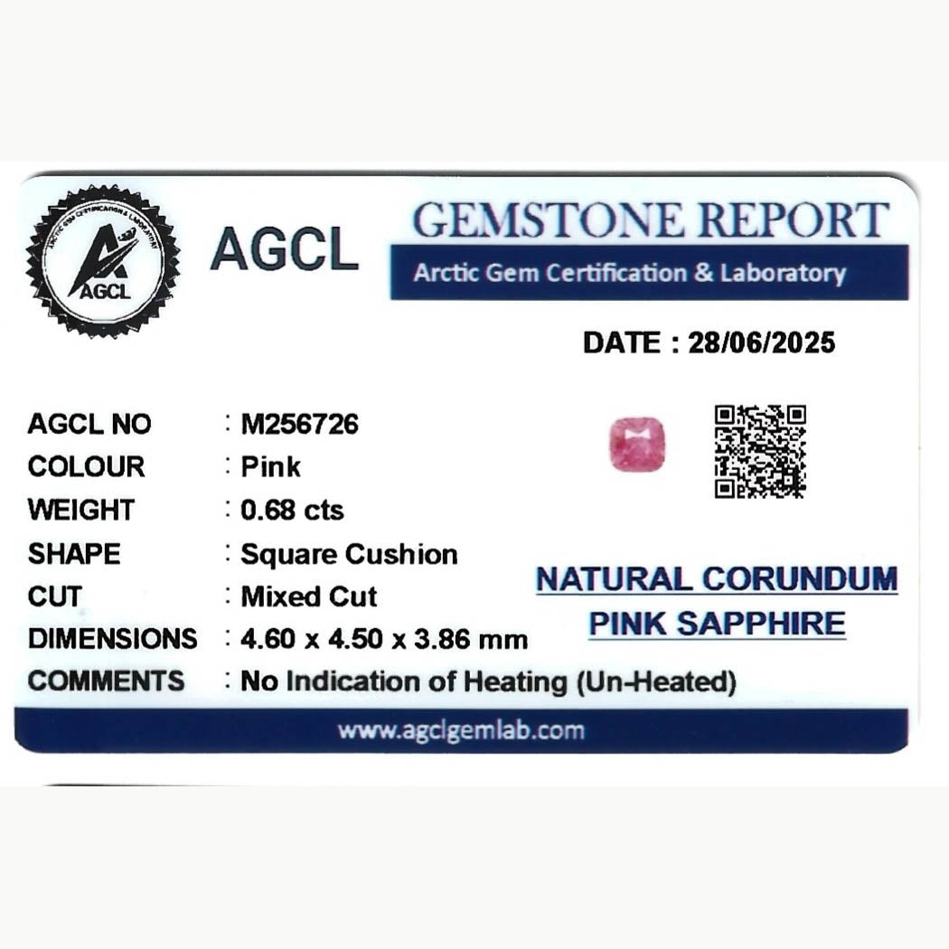 0.68 ct Pink Sapphire ~ Unheated