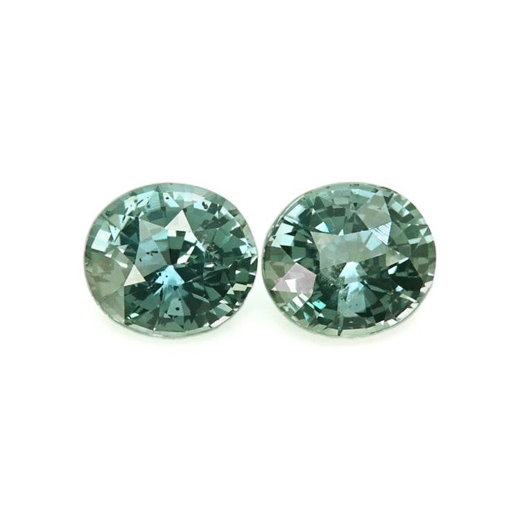 Pair of 1.50 ctw natural untreated teal sapphires with excellent clarity and brilliance