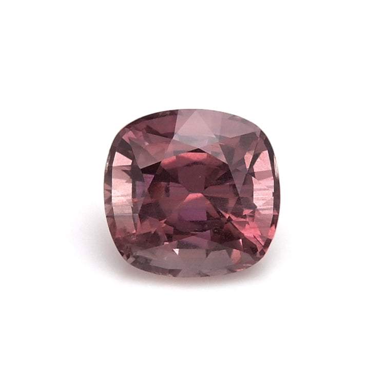 1.47 ct pinkish brown sapphire square cushion cut gemstone with brilliant facets