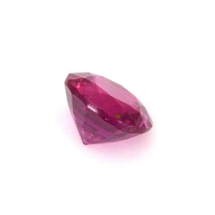 0.52 carat round brilliant cut ruby gemstone with deep red hue and excellent clarity, ideal for custom jewelry and engagement rings