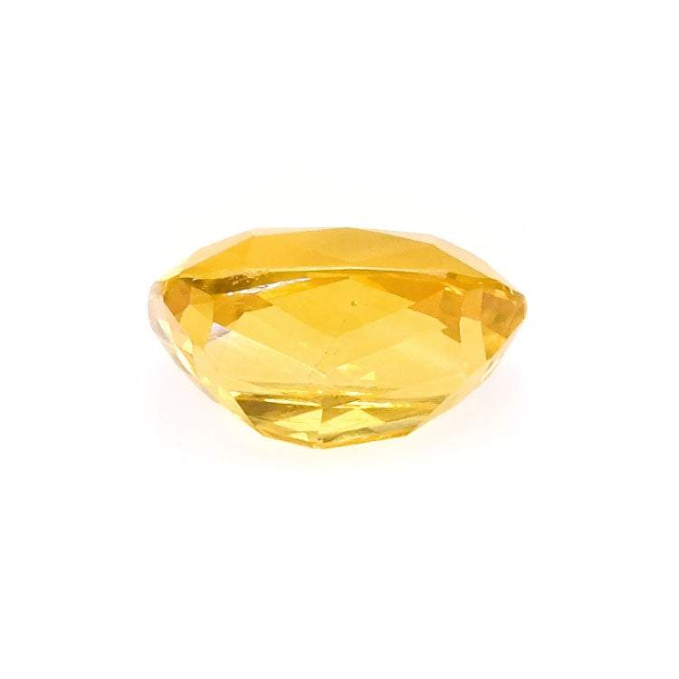 1.31 ct golden yellow sapphire cushion cut gemstone with brilliant orangish-yellow hue