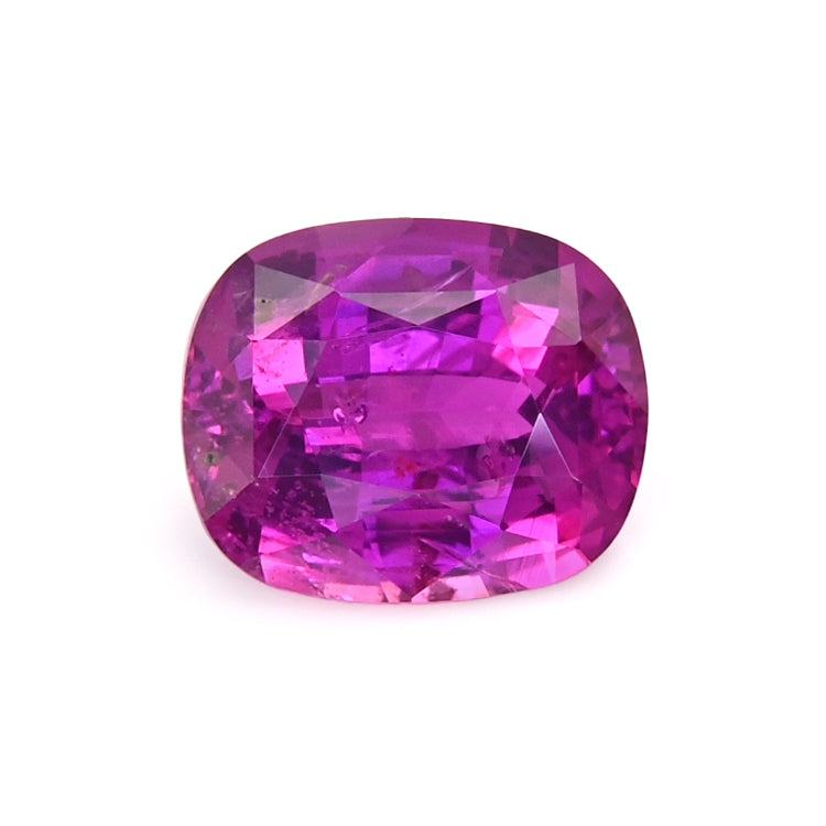 2.12 ct purplish pink sapphire gemstone with brilliant cut and excellent clarity