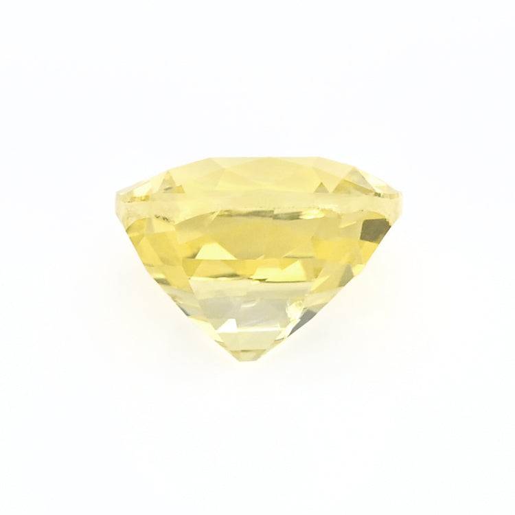 2.70 ct unheated yellow sapphire square cushion cut with natural golden hue and excellent clarity