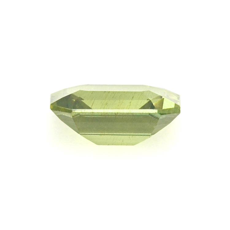 1.60 ct unheated green sapphire gemstone with emerald cut and high clarity
