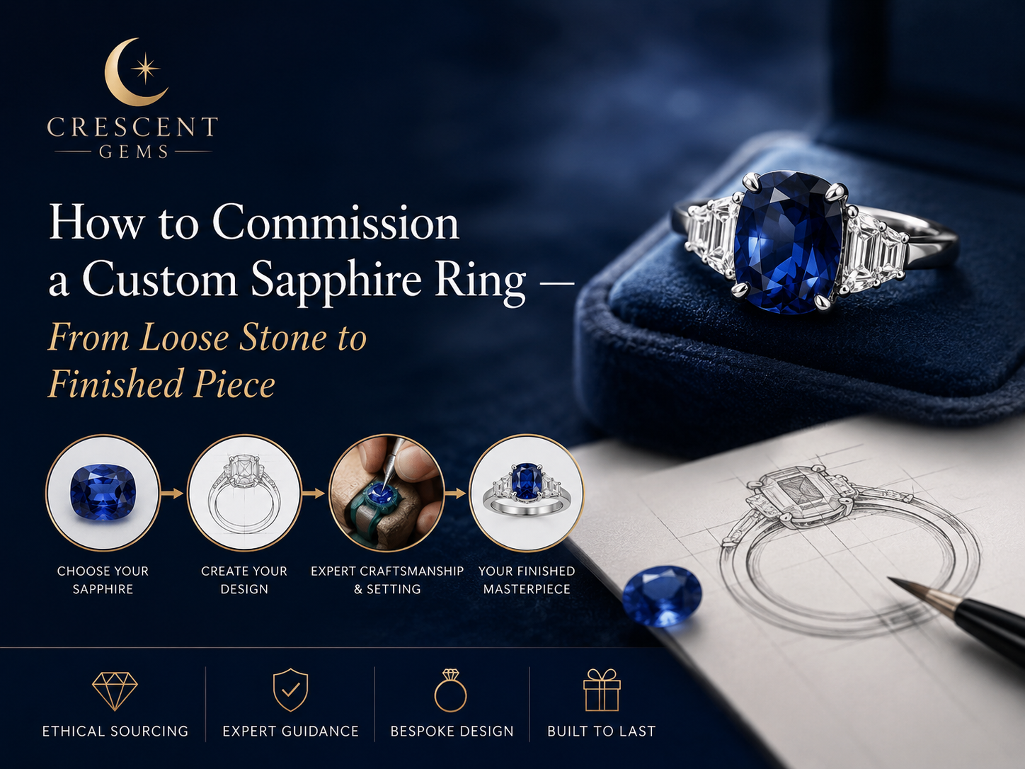 How to Commission a Custom Sapphire Ring — From Loose Stone to Finished Piece