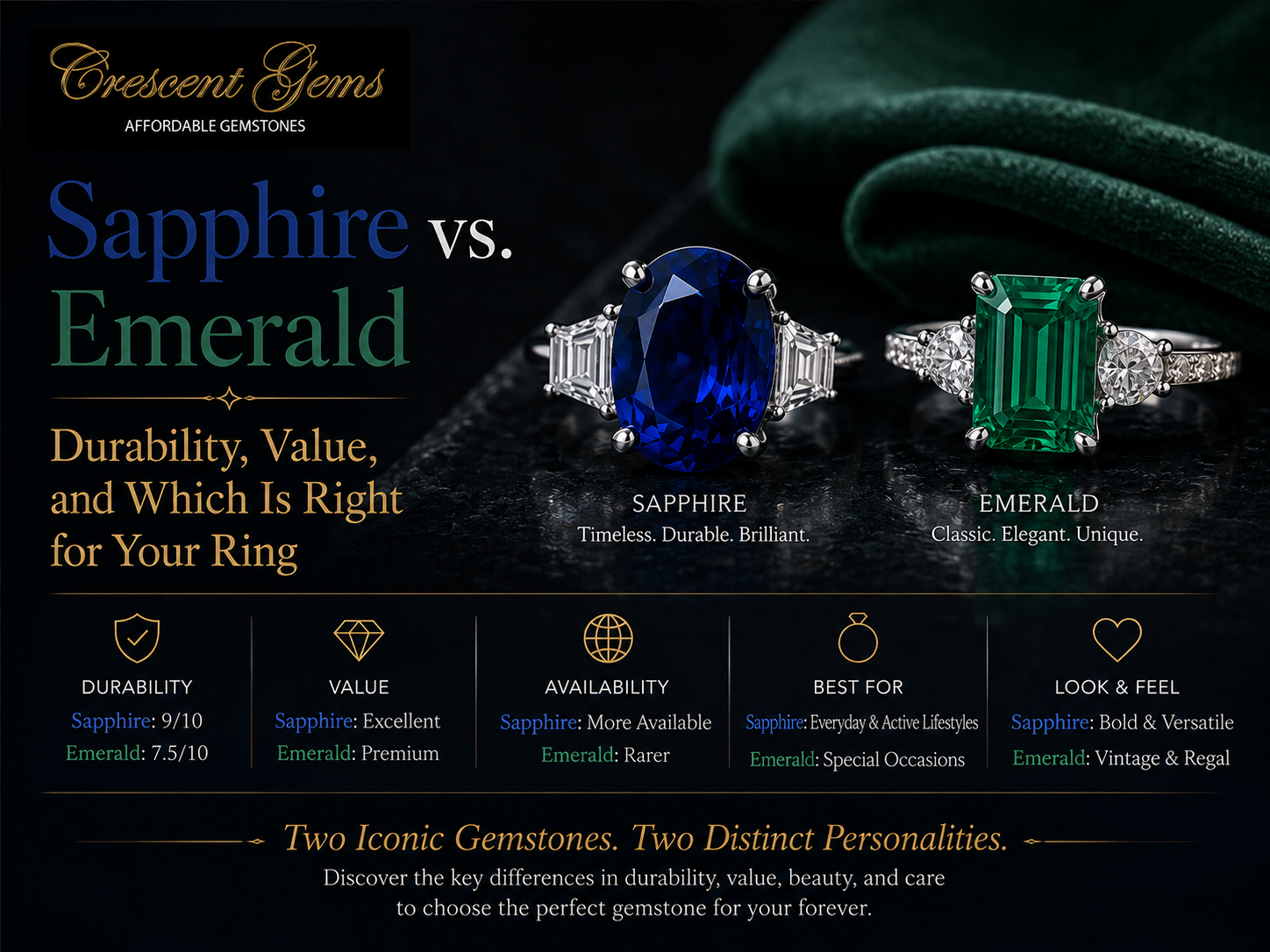Sapphire vs. Emerald — Durability, Value, and Which Is Right for Your Ring