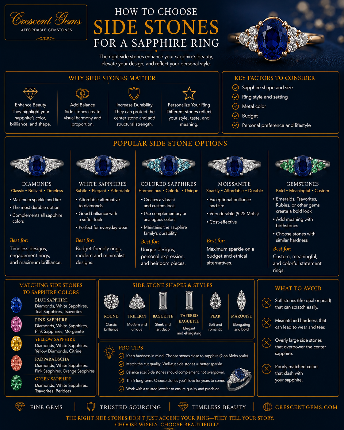 How to Choose Side Stones for a Sapphire Ring